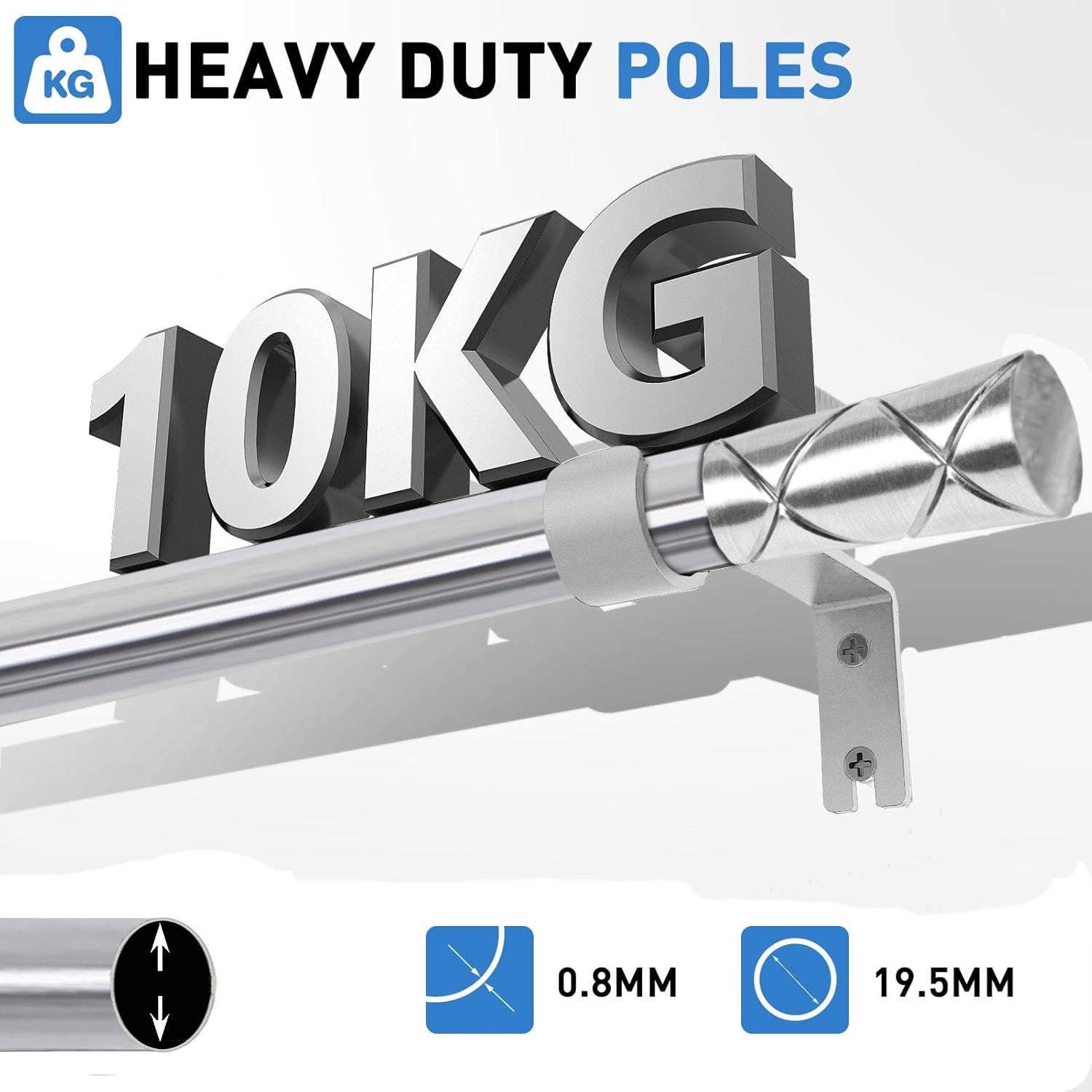 Cylinder Adjustable Curtain Rod for Window and Door