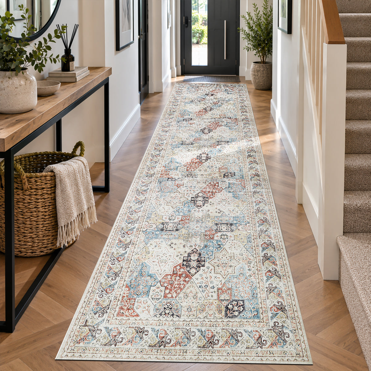 Vintage Coastal Rug Oriental Style For Modern Living Room