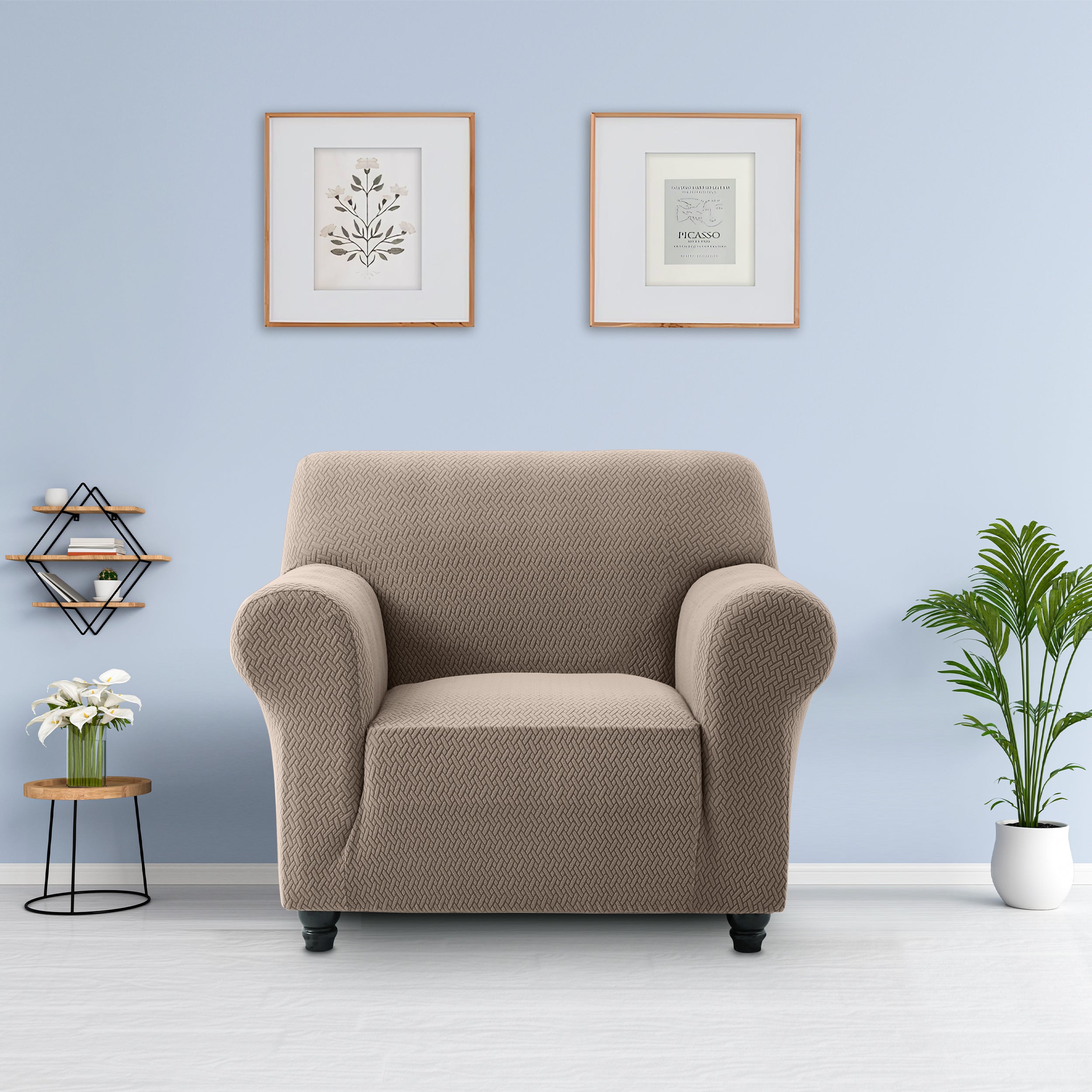 Stretch Slip Covers 1 seater Beige