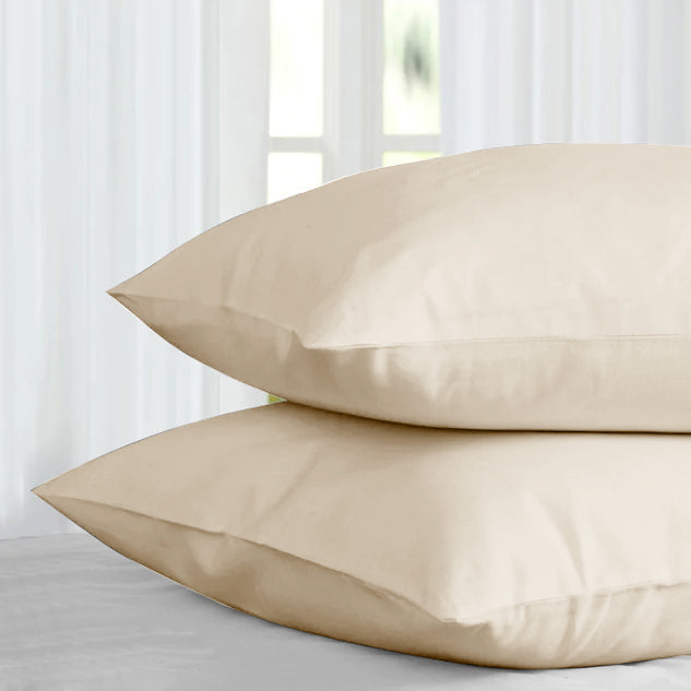 Cream Pillow cases Plain Dye Pair