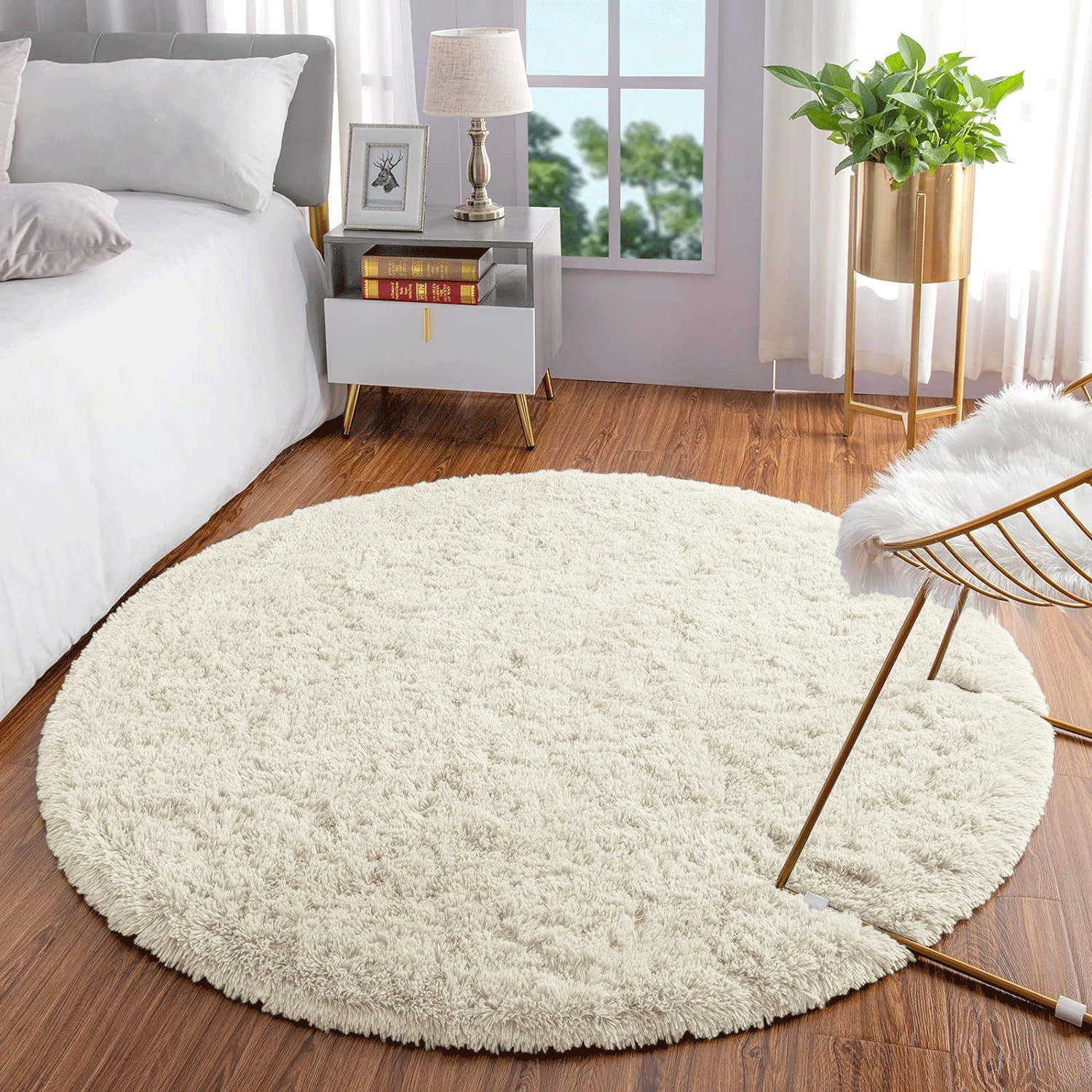 Cream Circle Rug