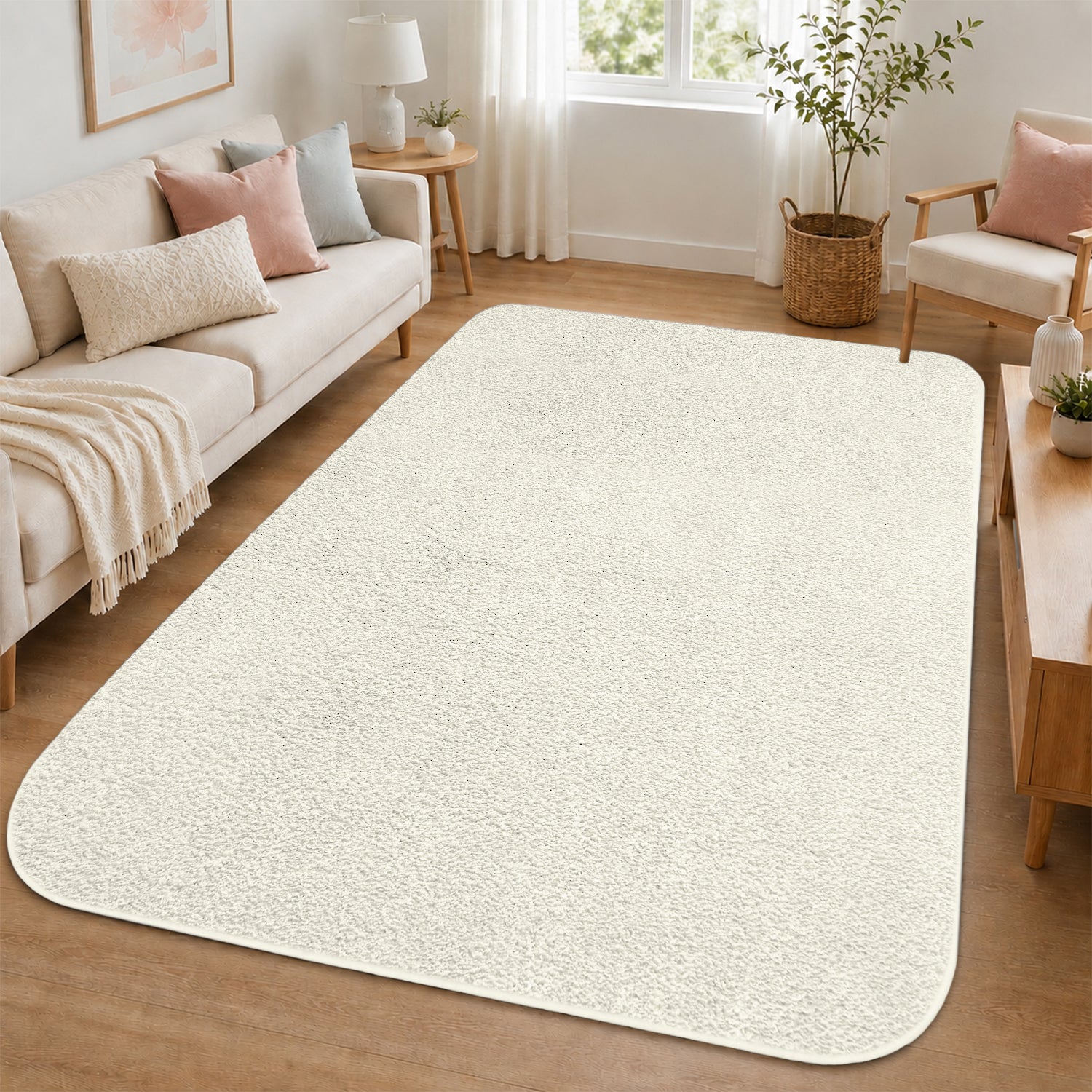Fluffy Large Area Rug - Low Pile & Thick Pashmina Style