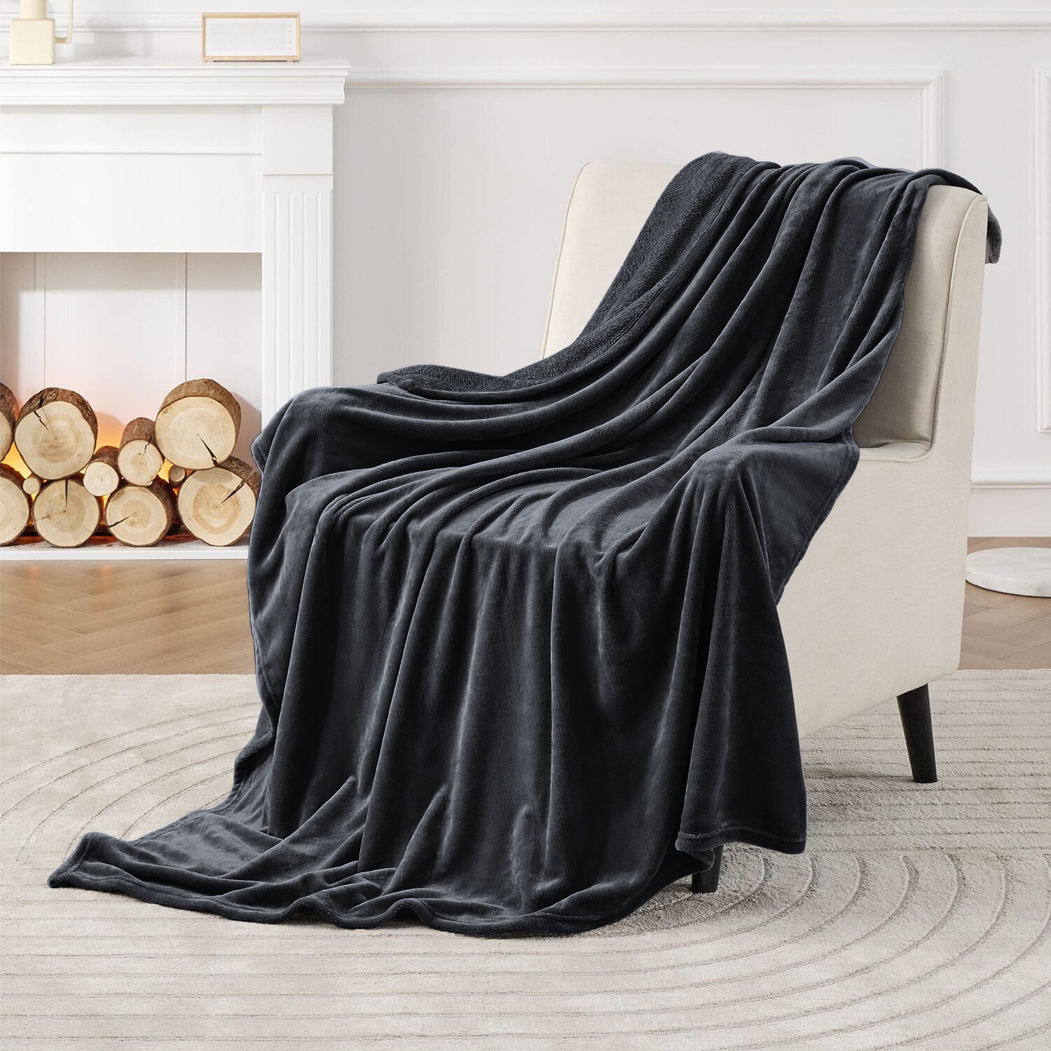 Black Bed Throw And Blanket