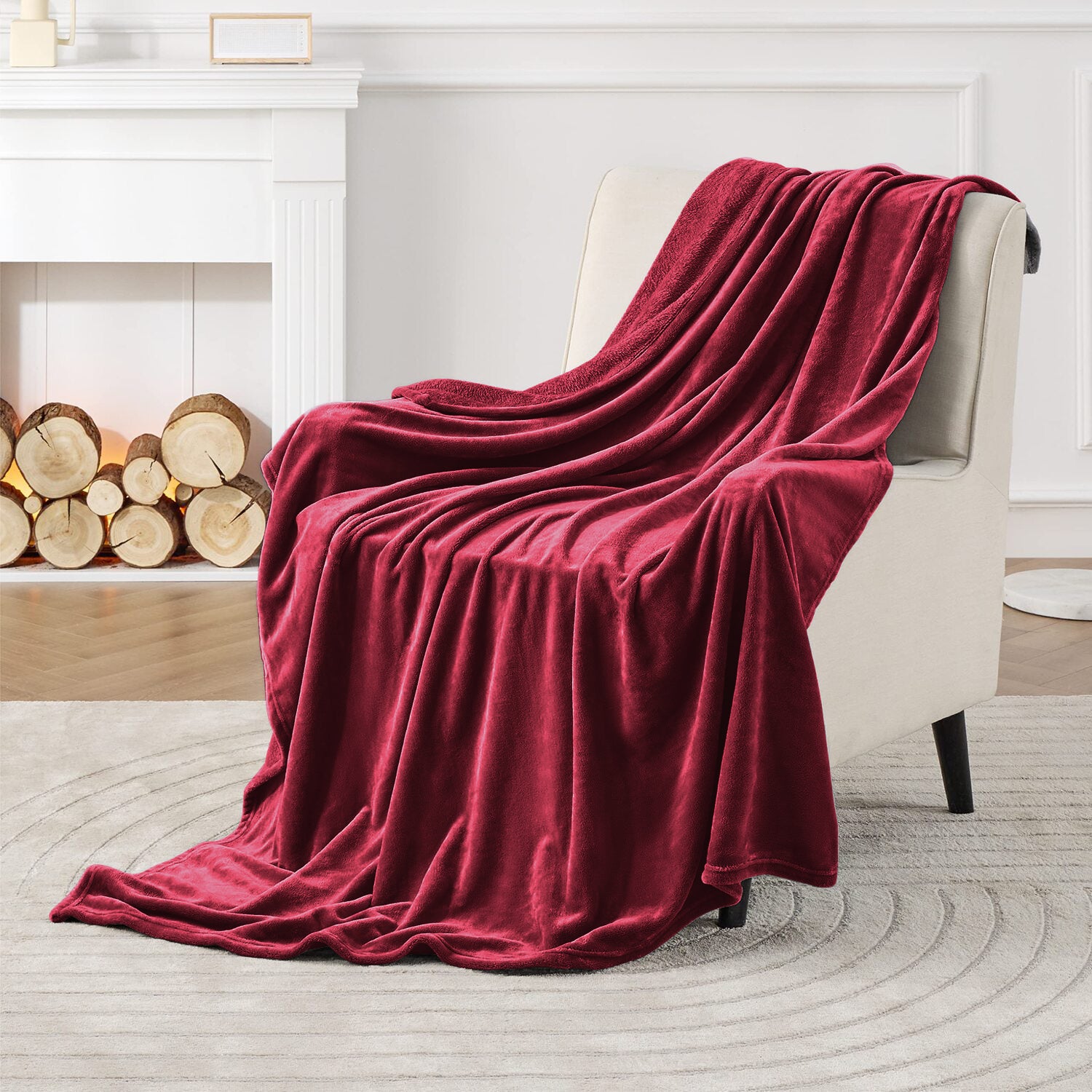 Burgundy Bed Throw And Blanket