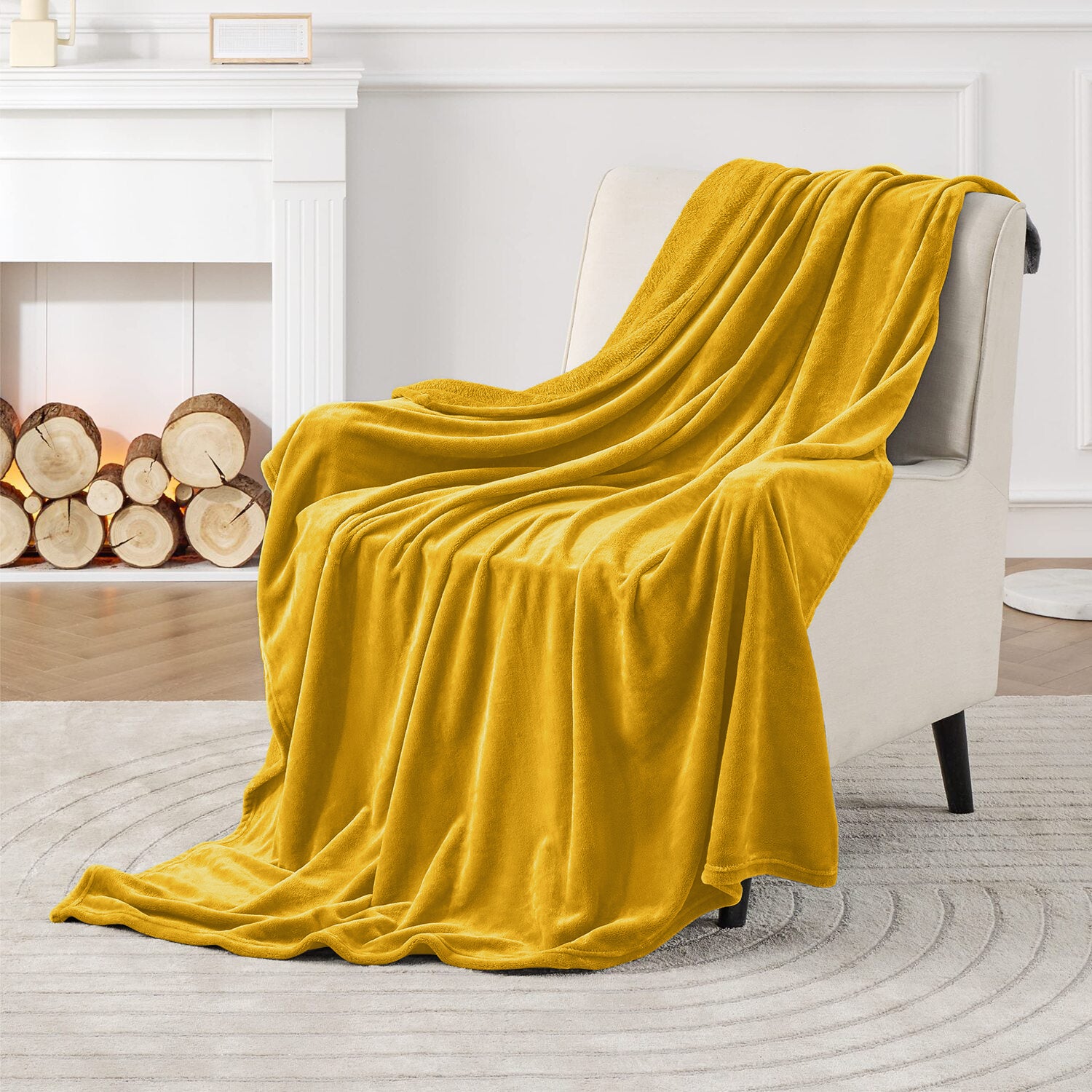 Yellow Bed Throw And Blanket