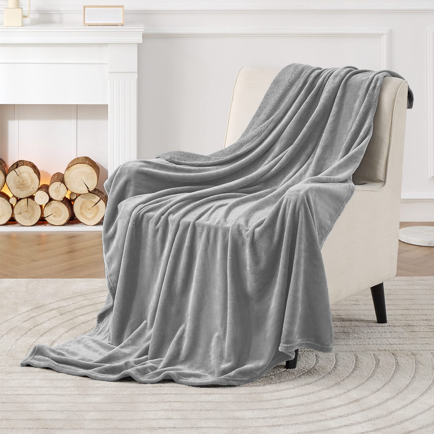 Silver Bed Throw And Blanket