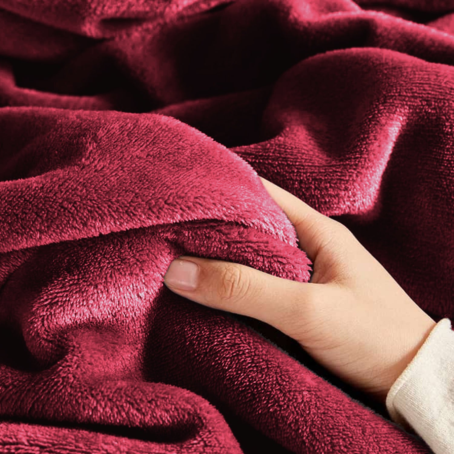 Burgundy Bed Throw And Blanket