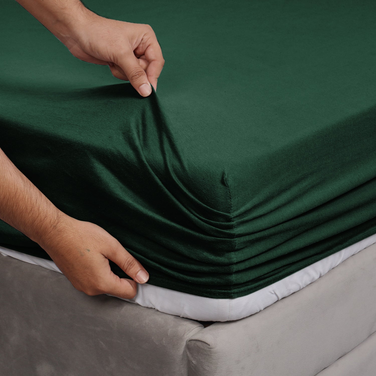 Emerald Green Jersey cotton Fitted Sheet