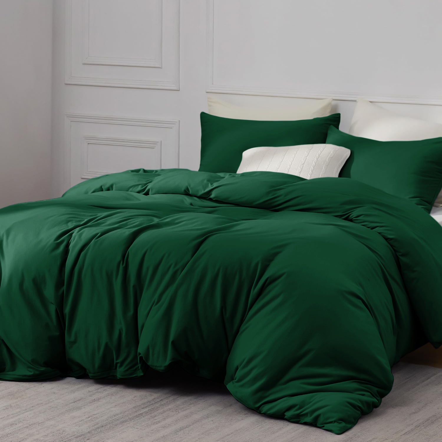 Plain Emerald Green Bedding Set