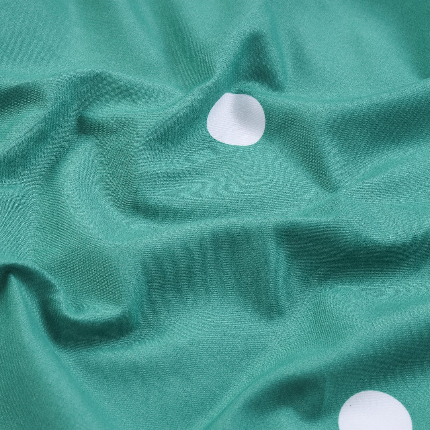 Green And White Duvet Cover Polka Dot Printed Reversible Bedding Set