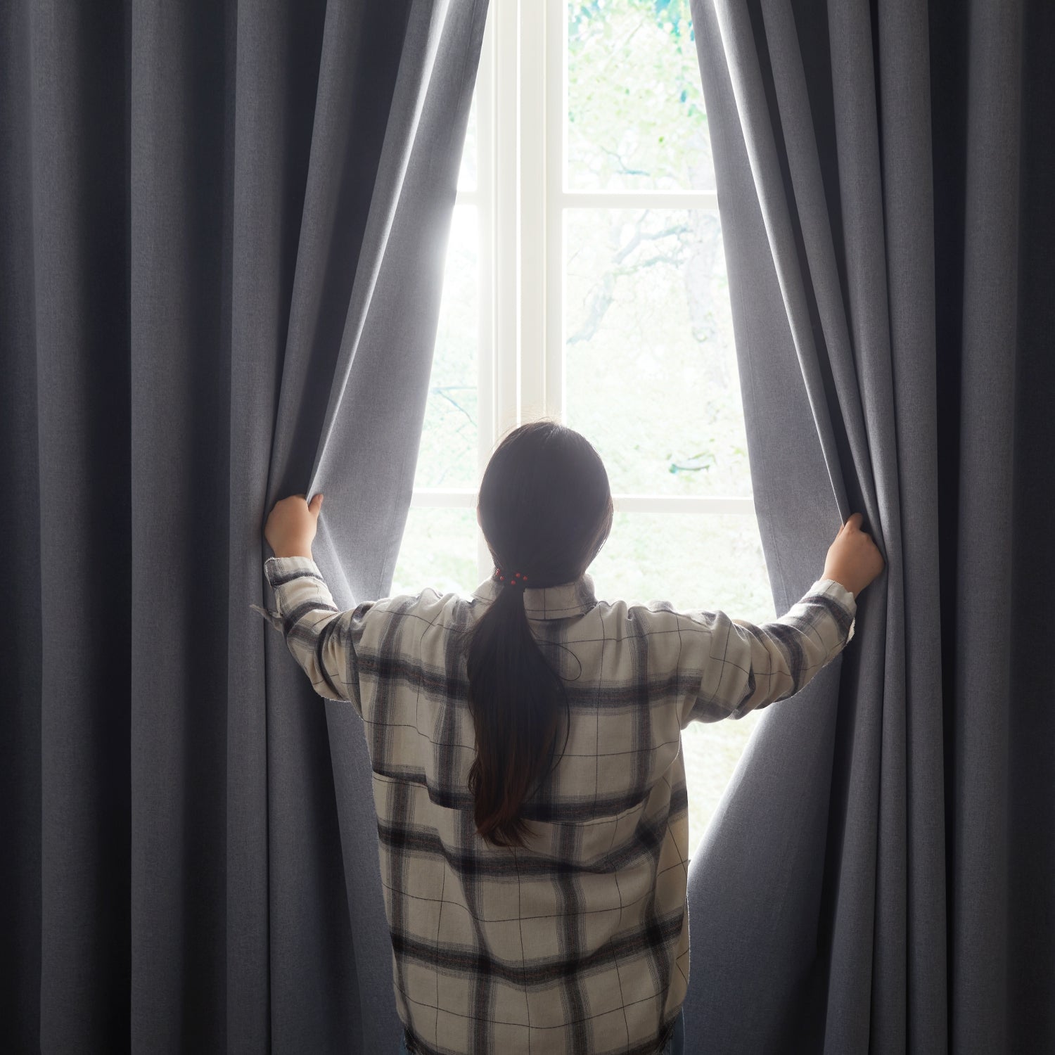 Grey curtains for bedroom