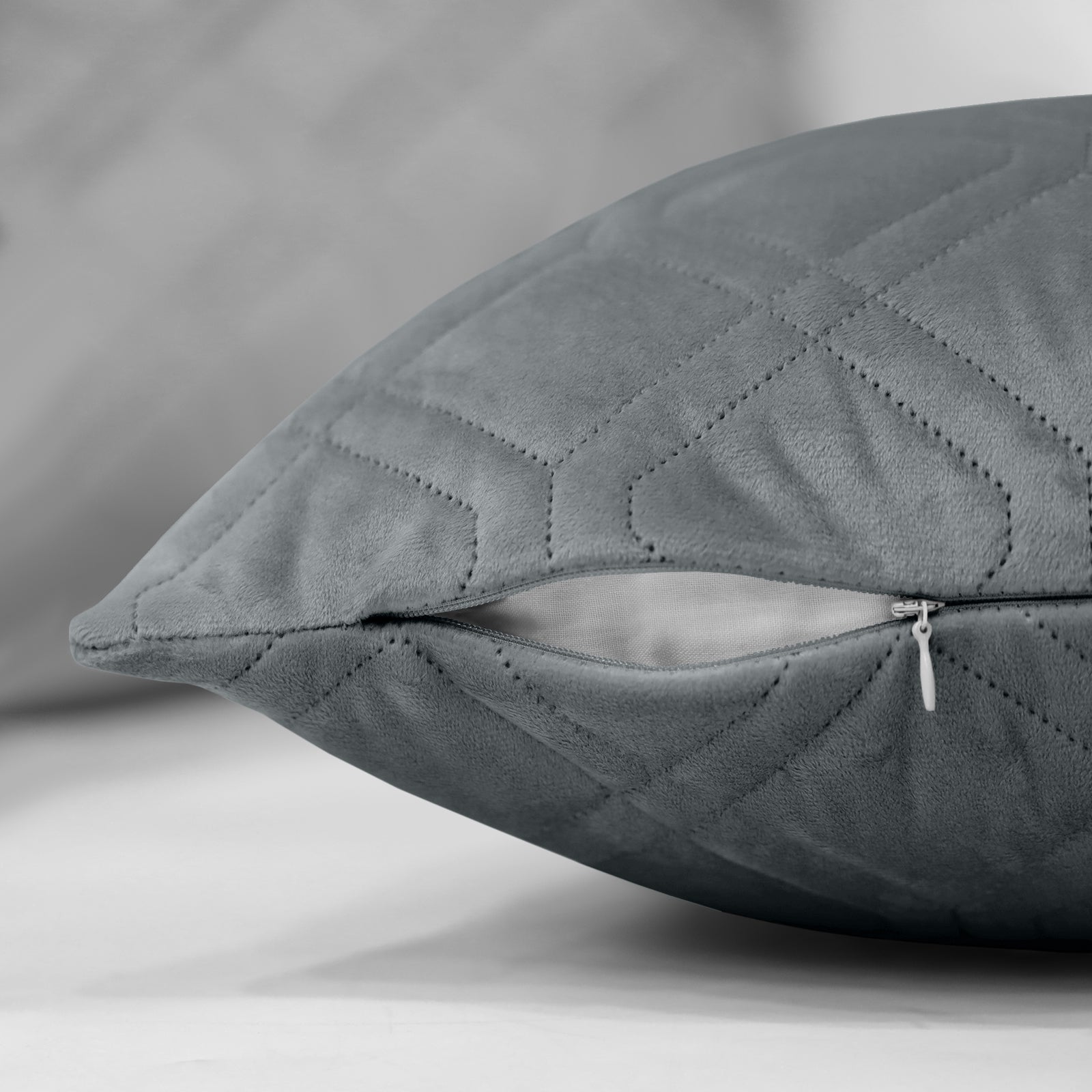 Pack Of 2 Embossed Velvet Cushion Cover Diamond Pattern