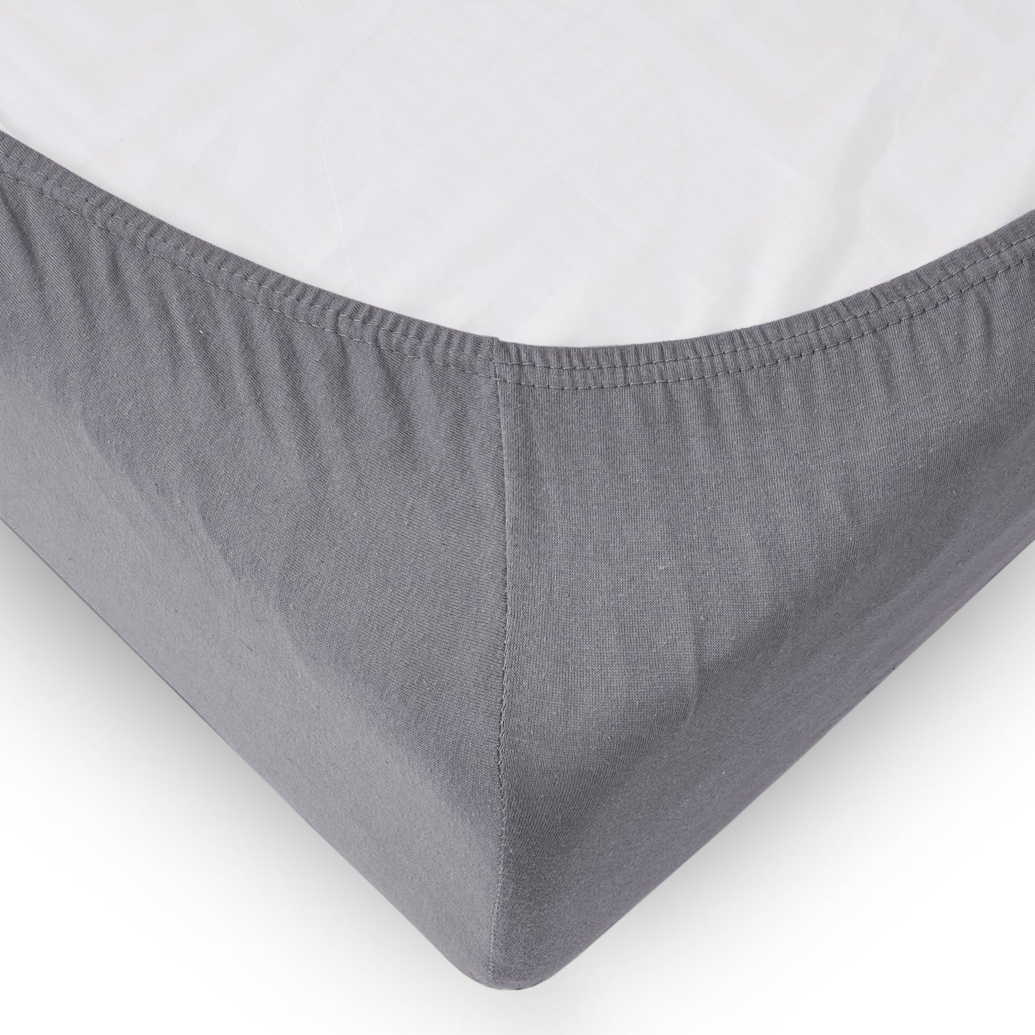 Grey Jersey cotton Fitted Sheet