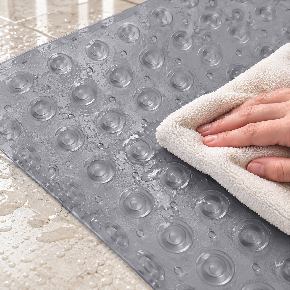 Non Slip Shower Mat for Elderly Safe, Secure & Comfortable Bathing