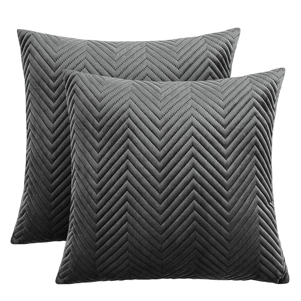 Embossed Velvet Sofa Pillows Cover Pack Of 2 Covers & Filled Cushion