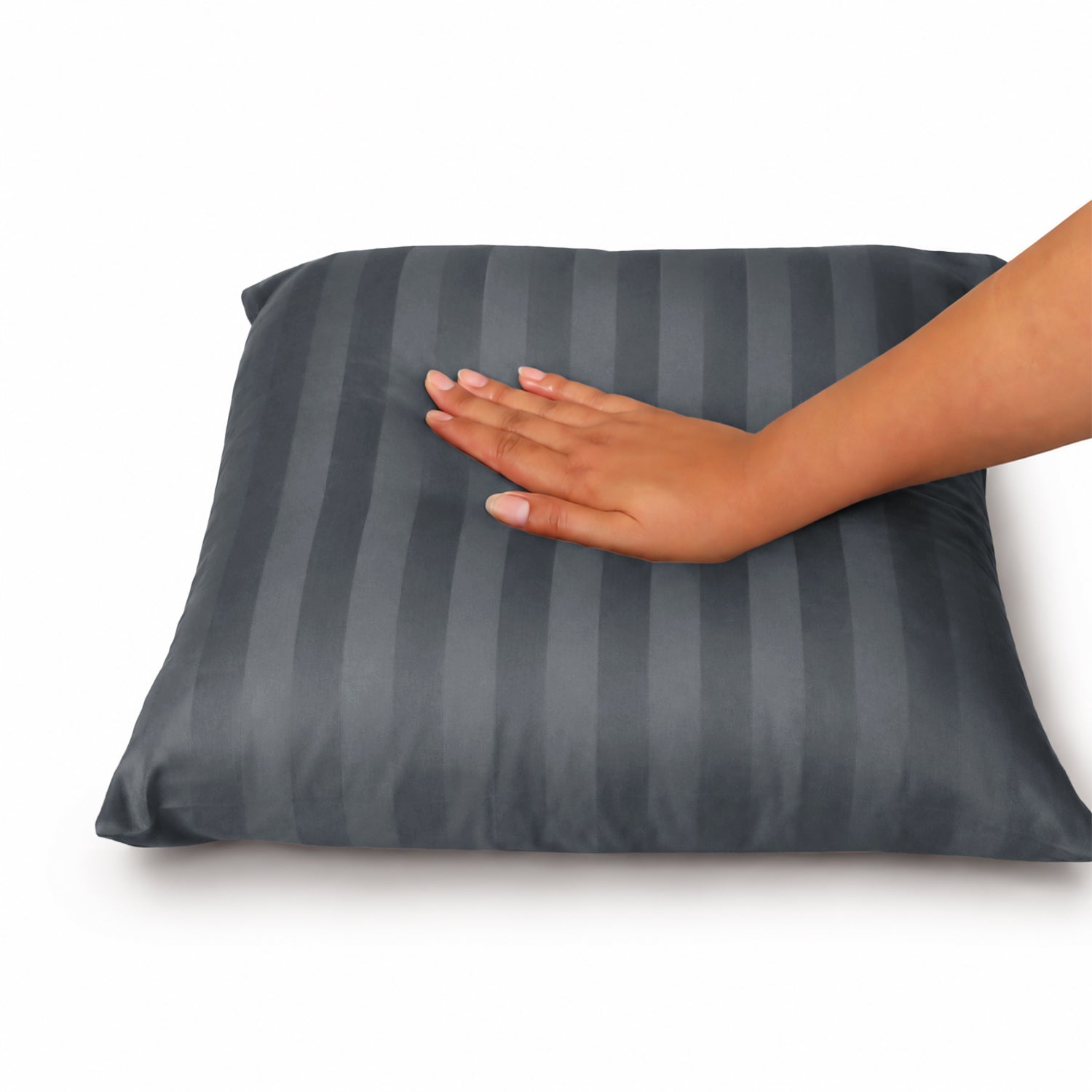 Pair of Soft Microfibre Stripe Cushion Covers for Bed & Living Room Decor