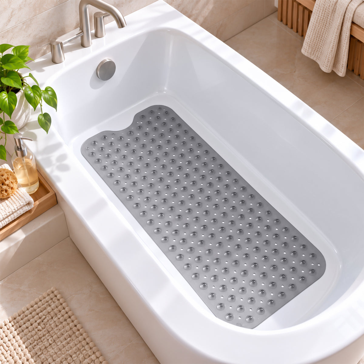 Non Slip Shower Mat for Elderly Safe, Secure & Comfortable Bathing