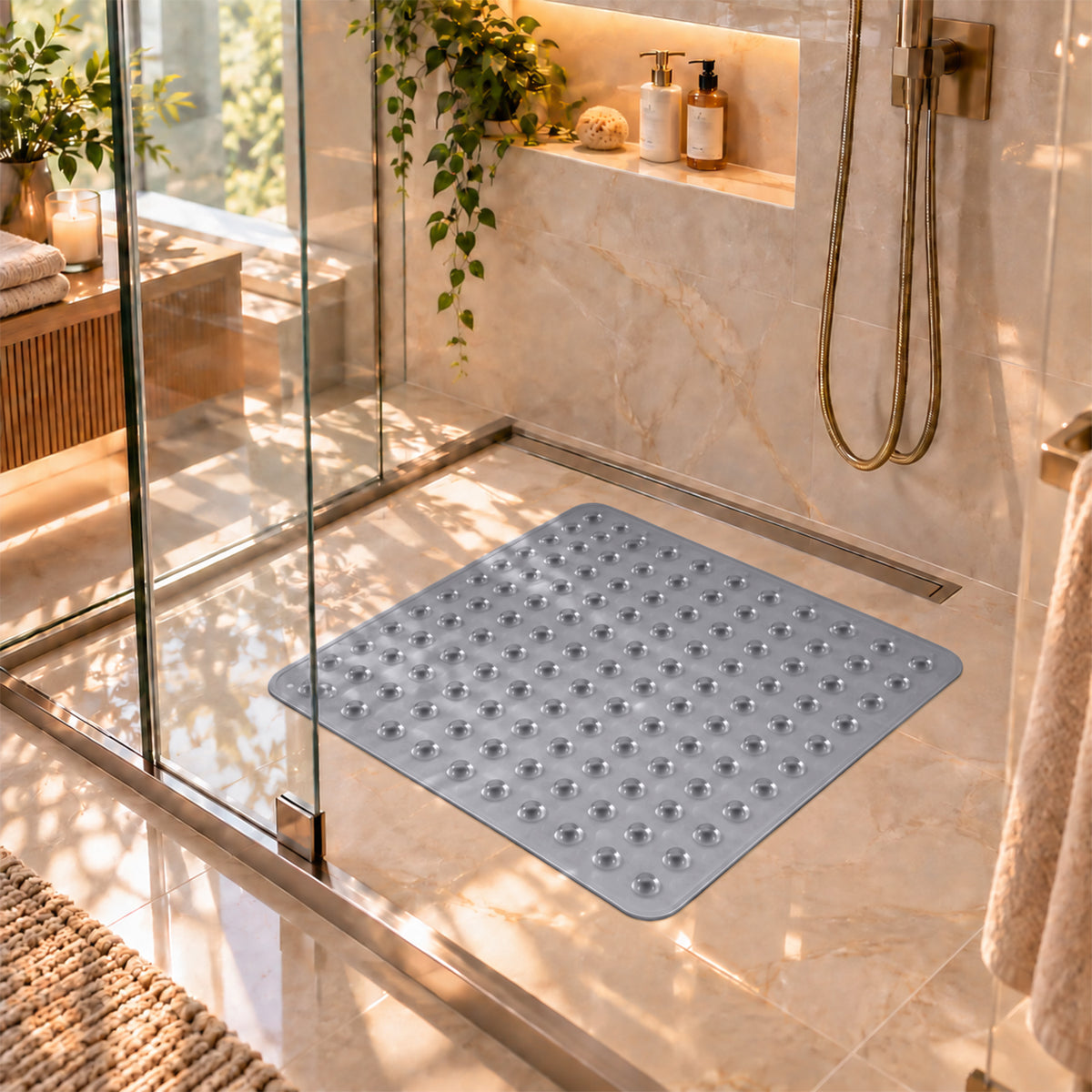 Non Slip Shower Mat for Elderly Safe, Secure & Comfortable Bathing