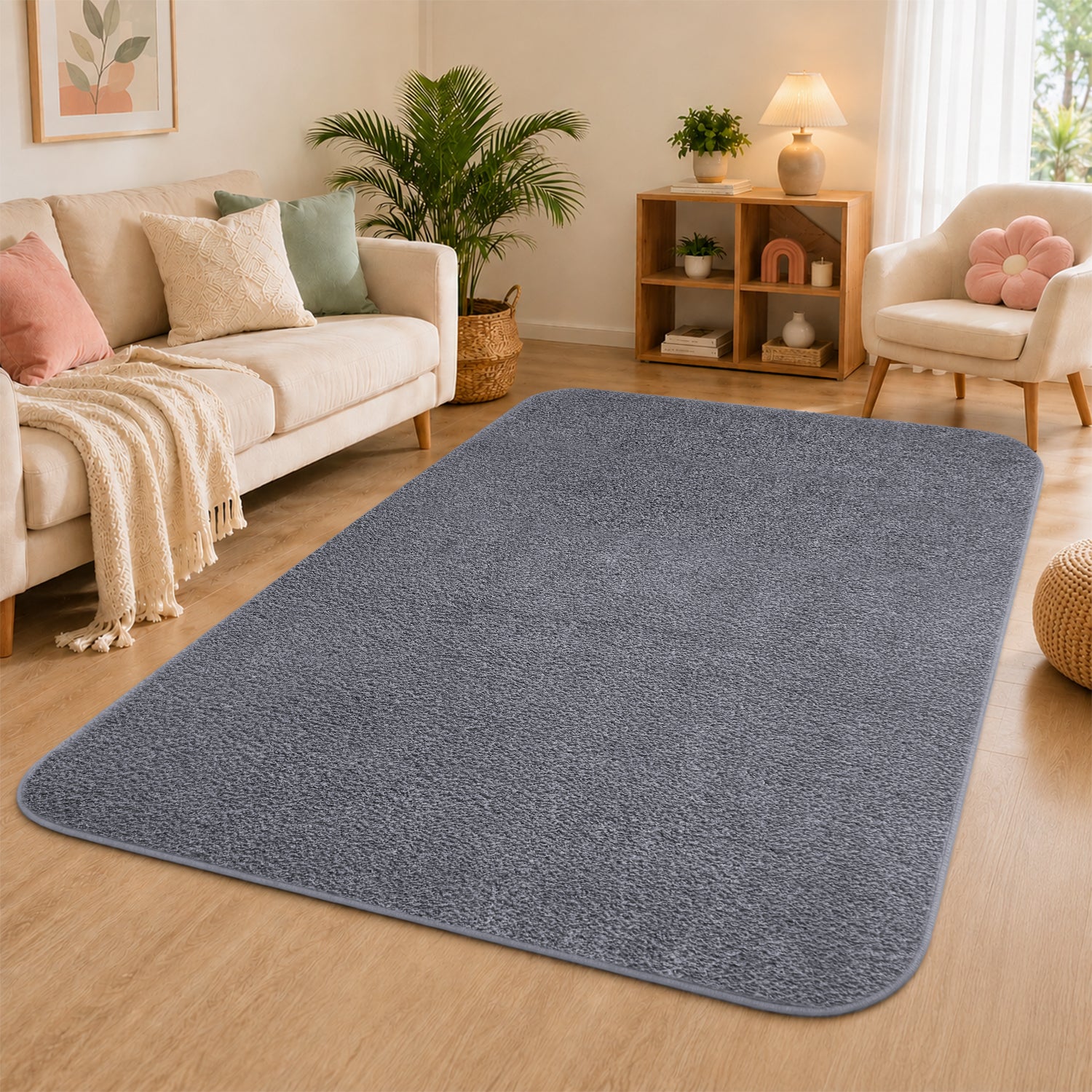Fluffy Large Area Rug - Low Pile & Thick Pashmina Style