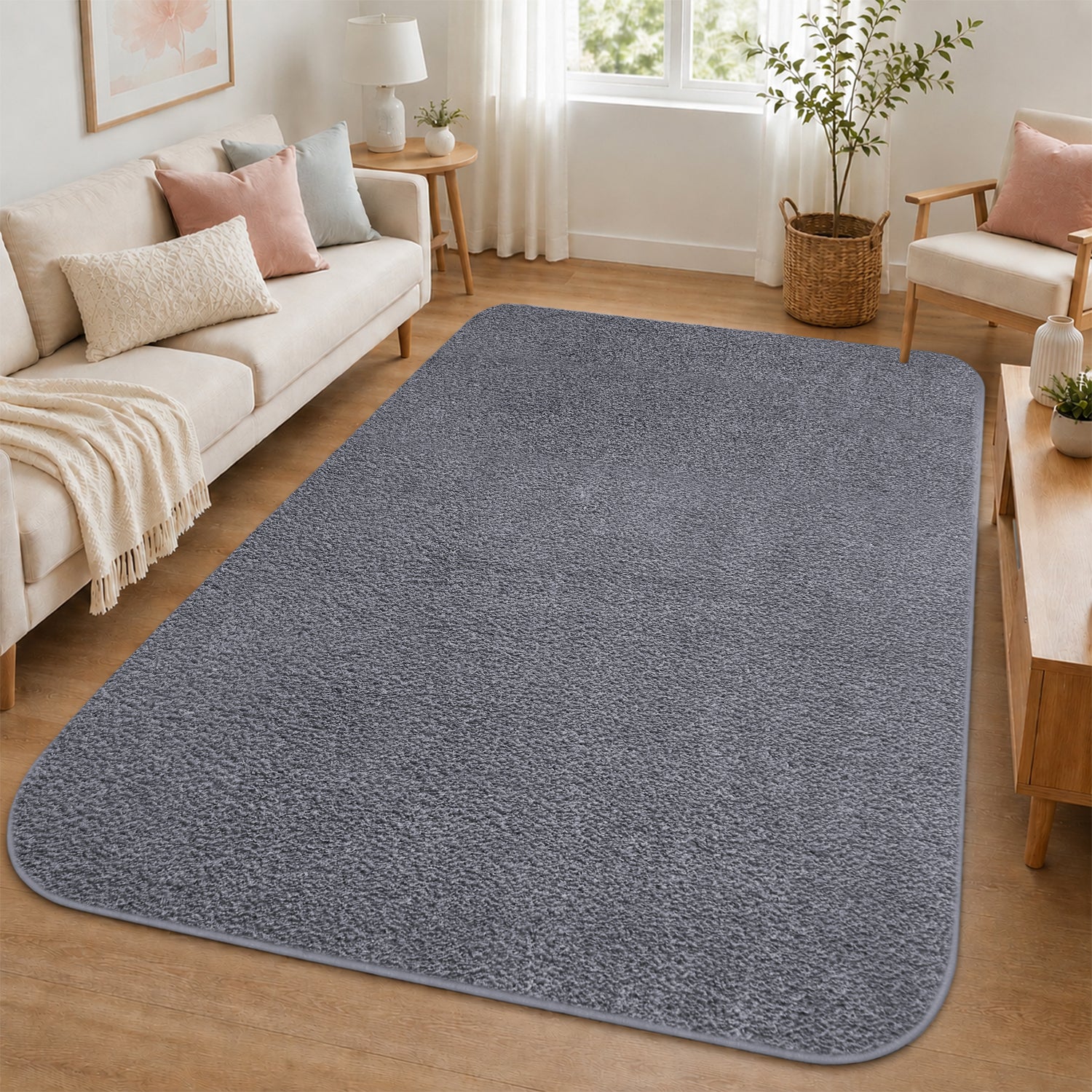 Fluffy Large Area Rug - Low Pile & Thick Pashmina Style