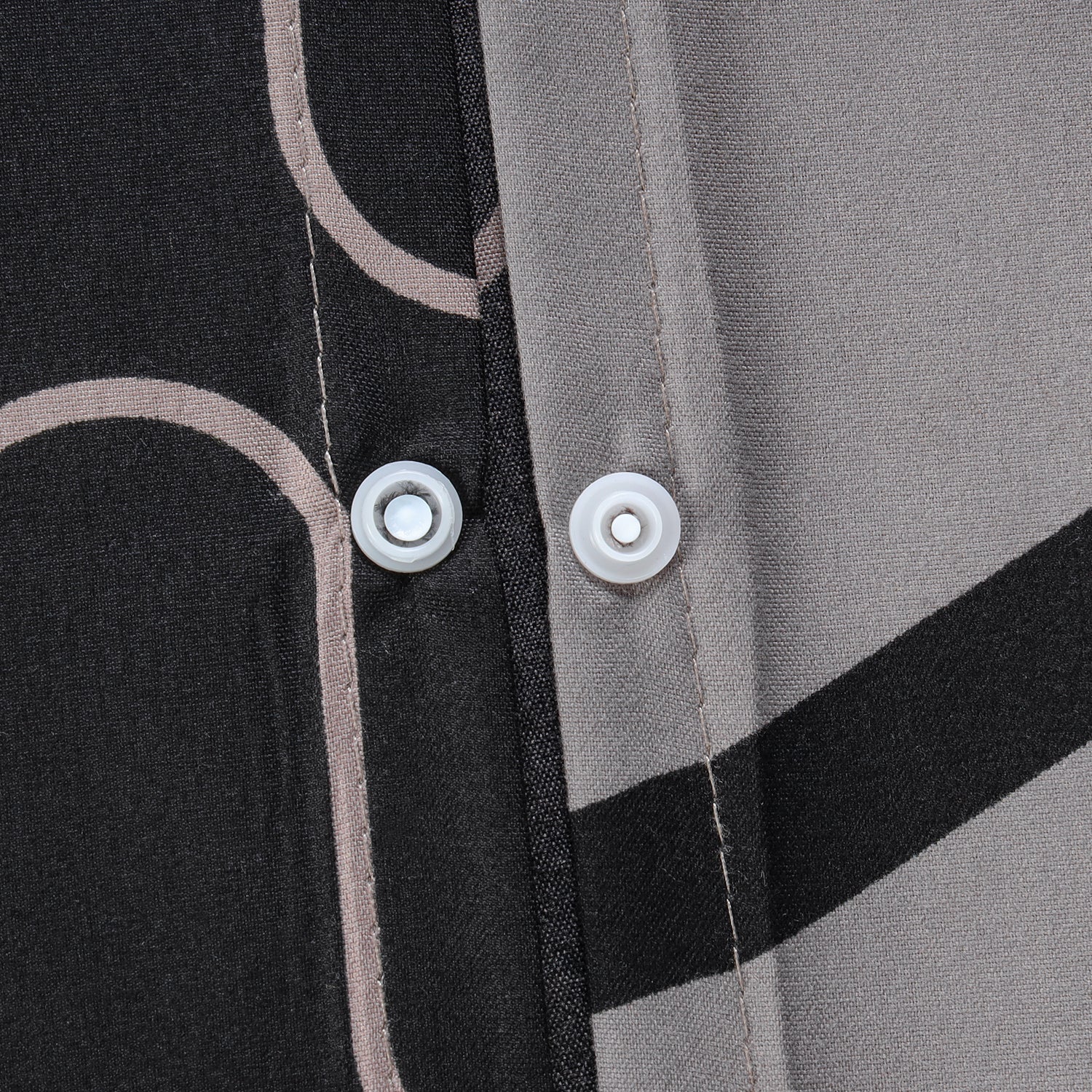 Modern Wavy Lines Reversible Duvet Cover Set Black And Grey