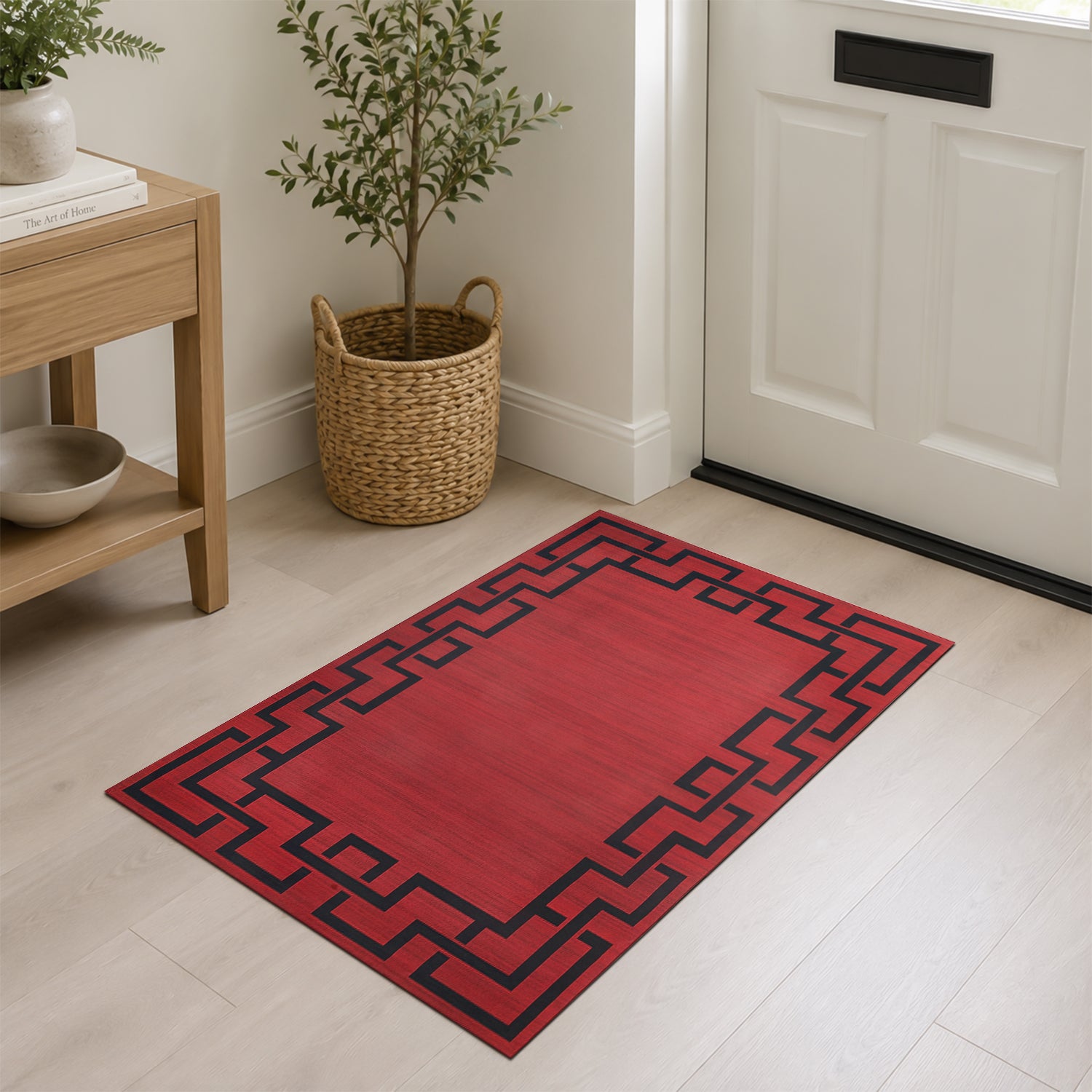 Modern Style Red Rug for Living Room