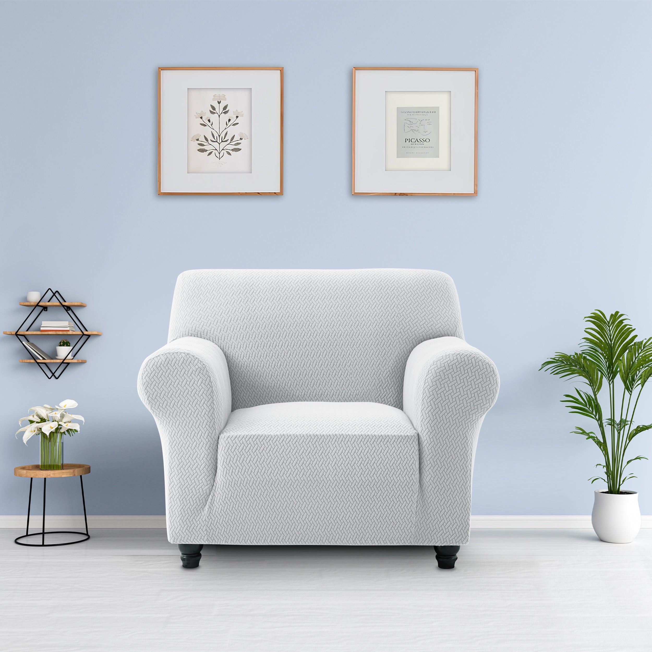 Stretch Slip Covers 1 seater light grey