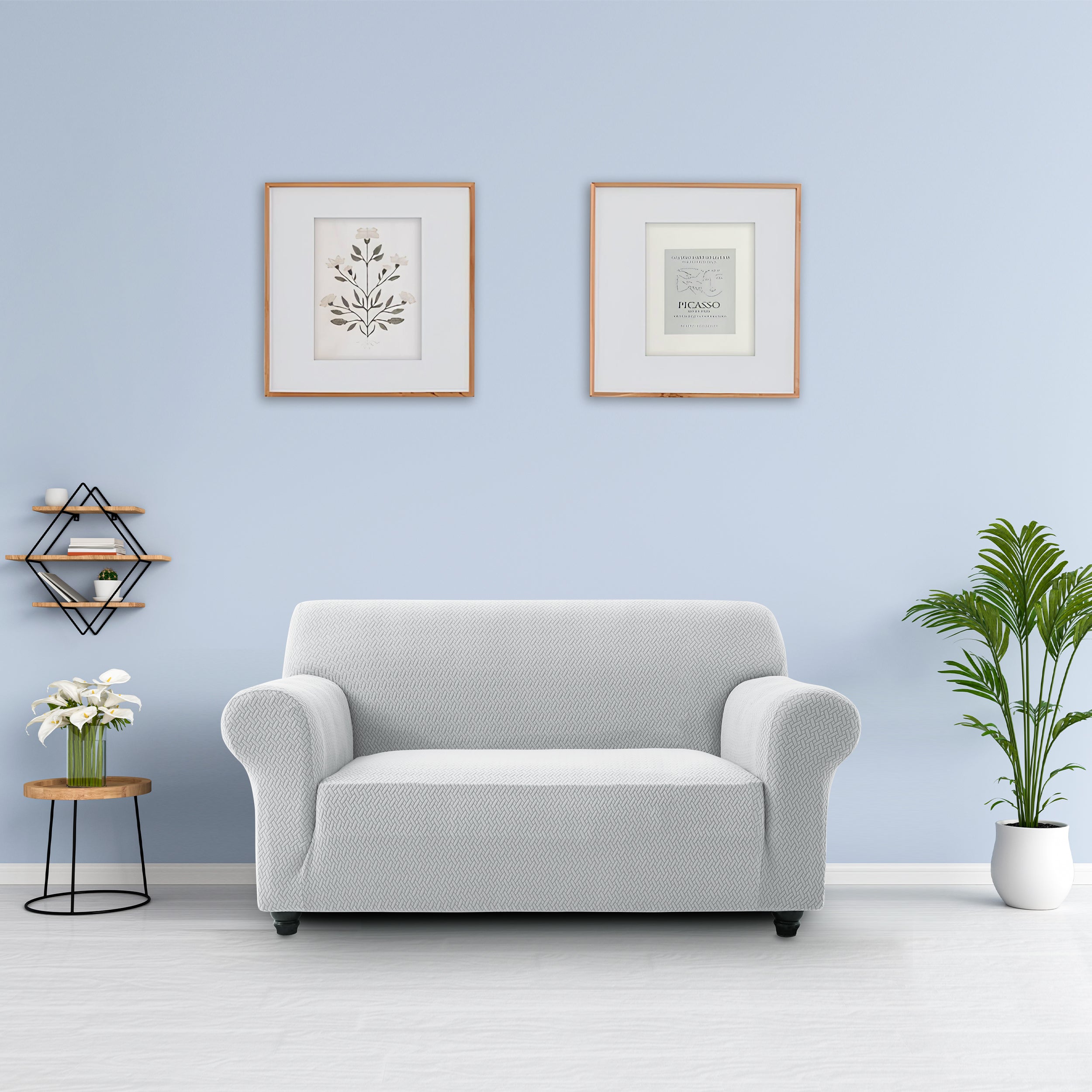 Stretch Slip Covers 2 seater light grey