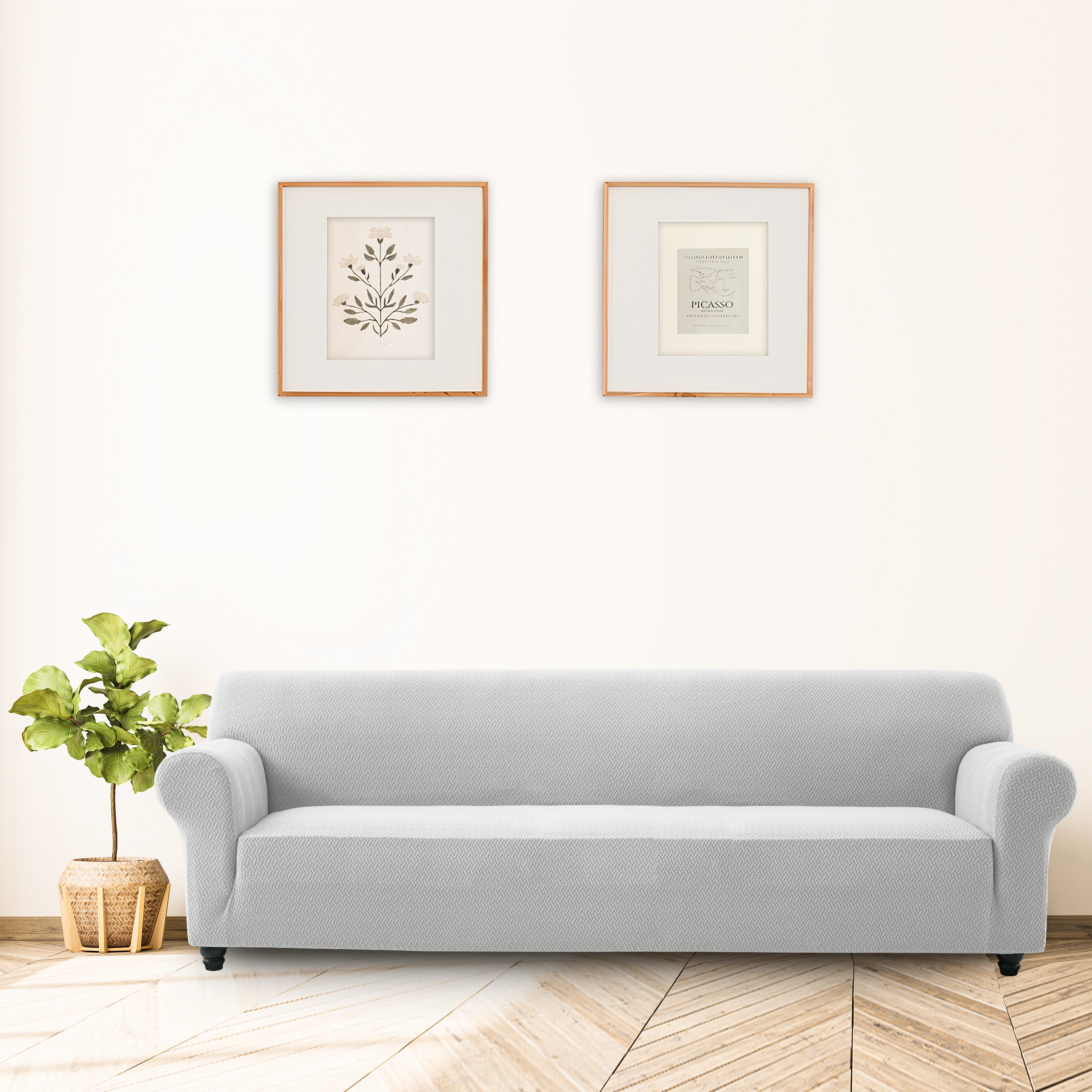 Stretch Slip Covers 4 seater light grey