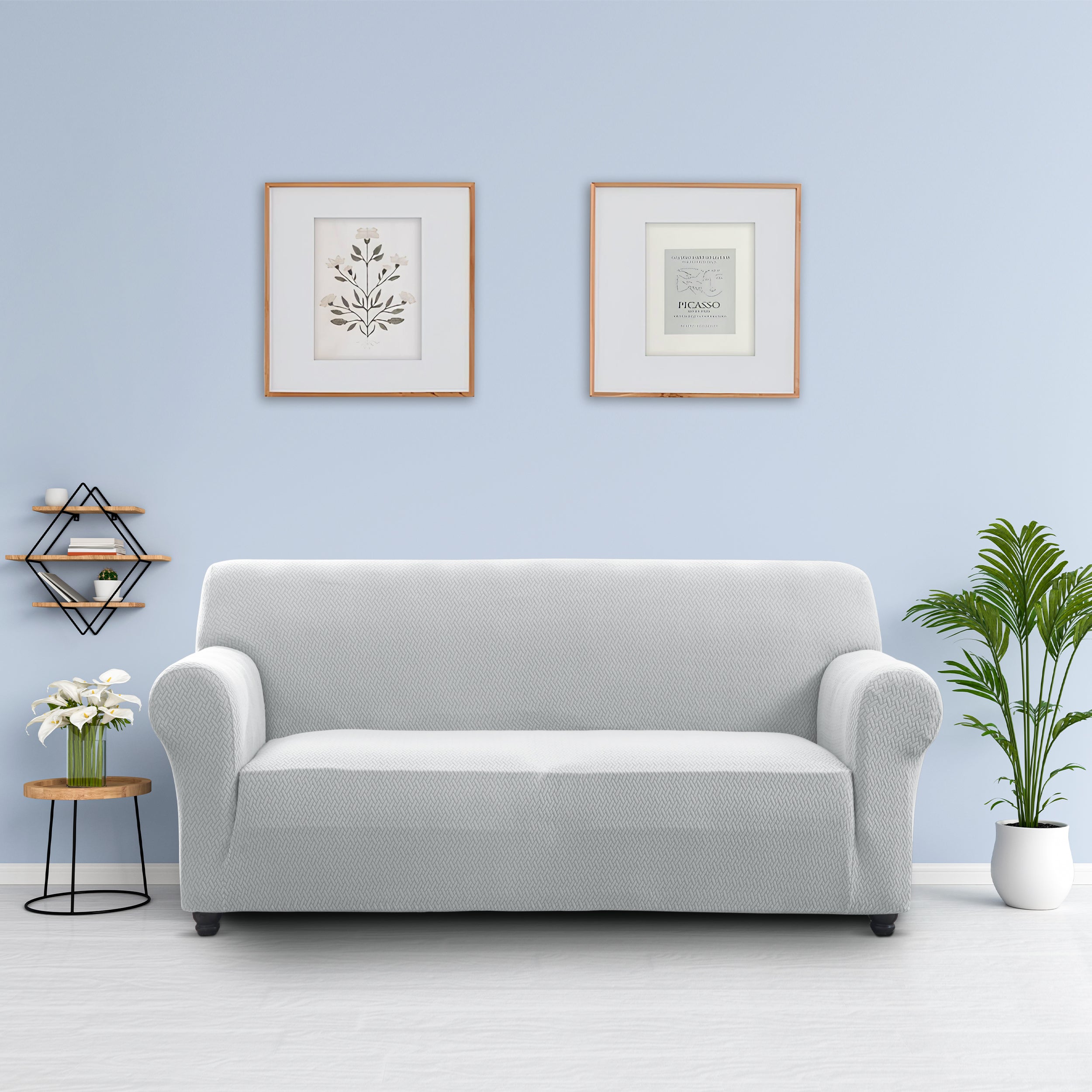 Stretch Slip Covers 3 seater light grey