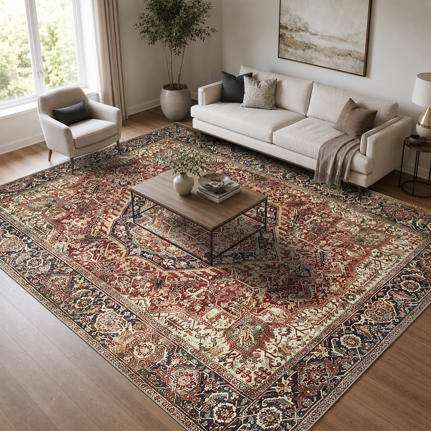 Antique Style Rug for Living Room & Bedroom