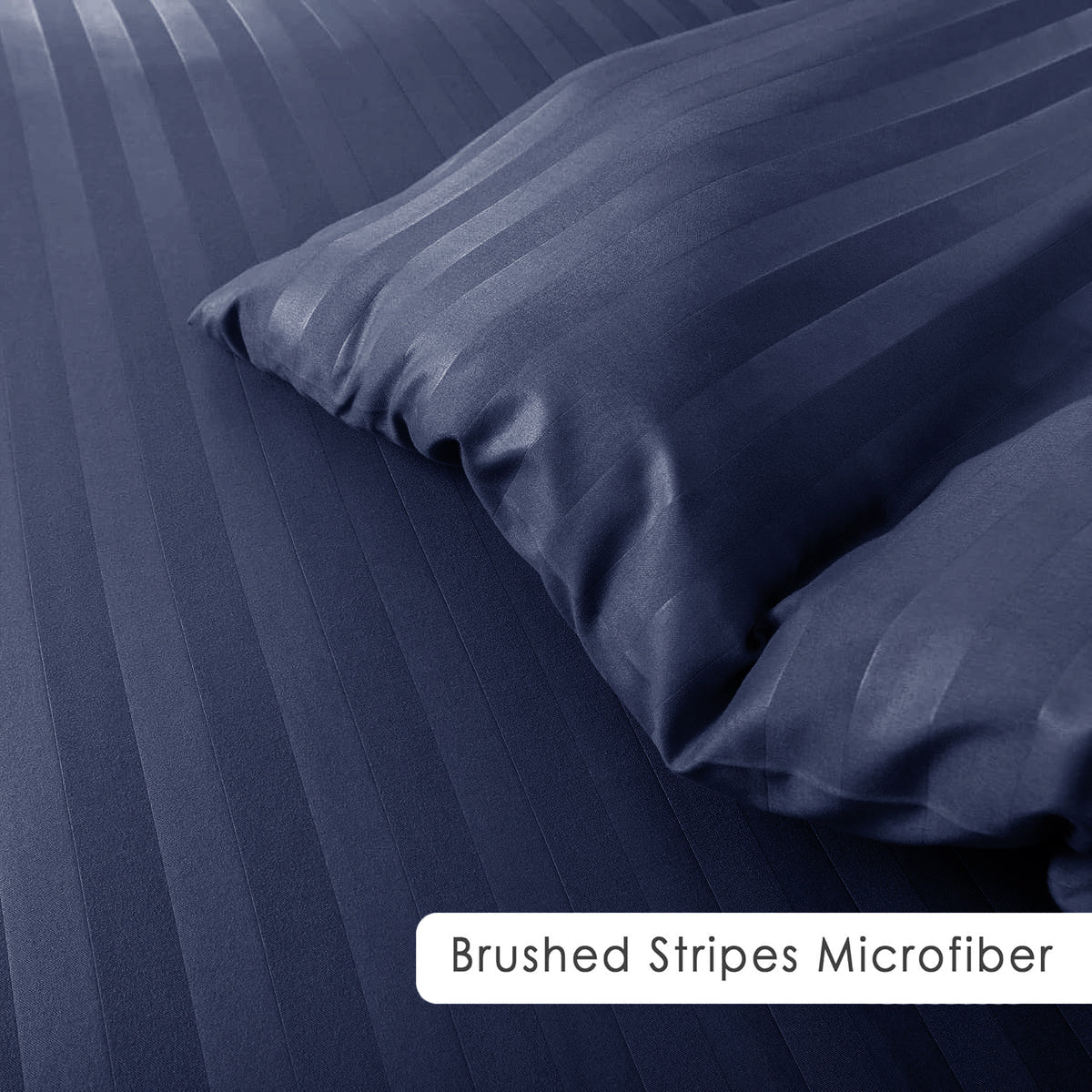 4 Piece Striped Duvet Cover Complete Bedding Set