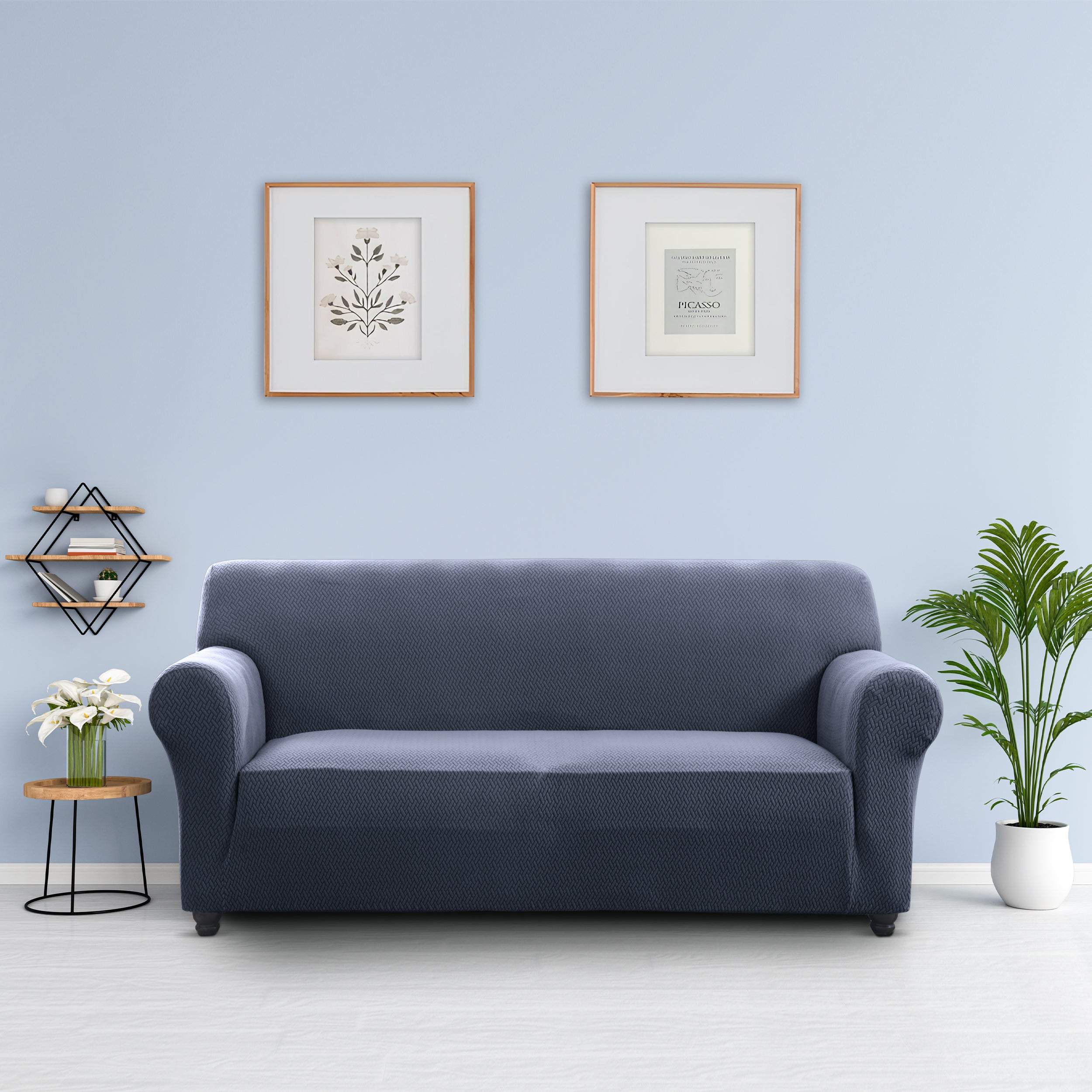 Stretch Slip Covers 3 seater navy blue