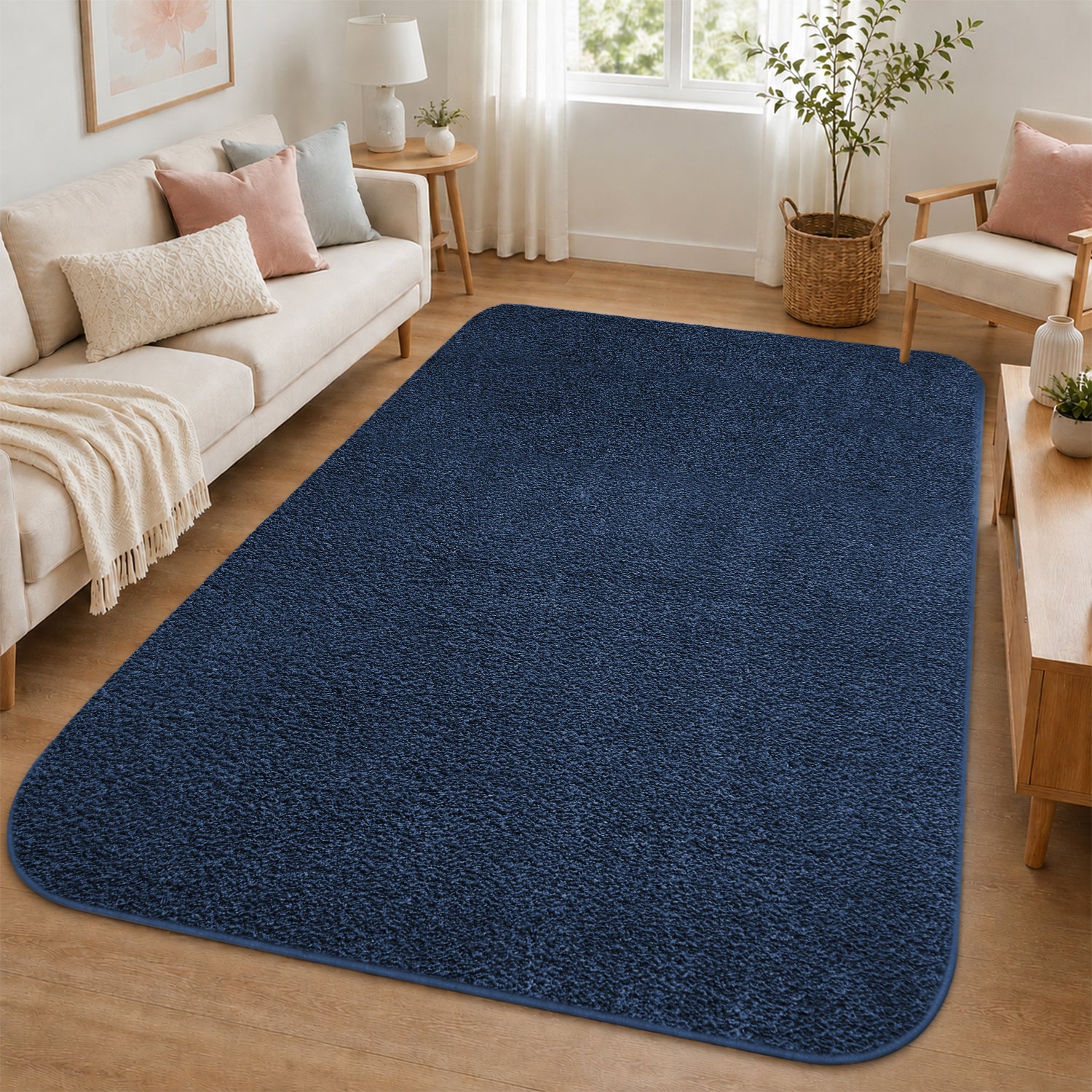 Fluffy Large Area Rug - Low Pile & Thick Pashmina Style