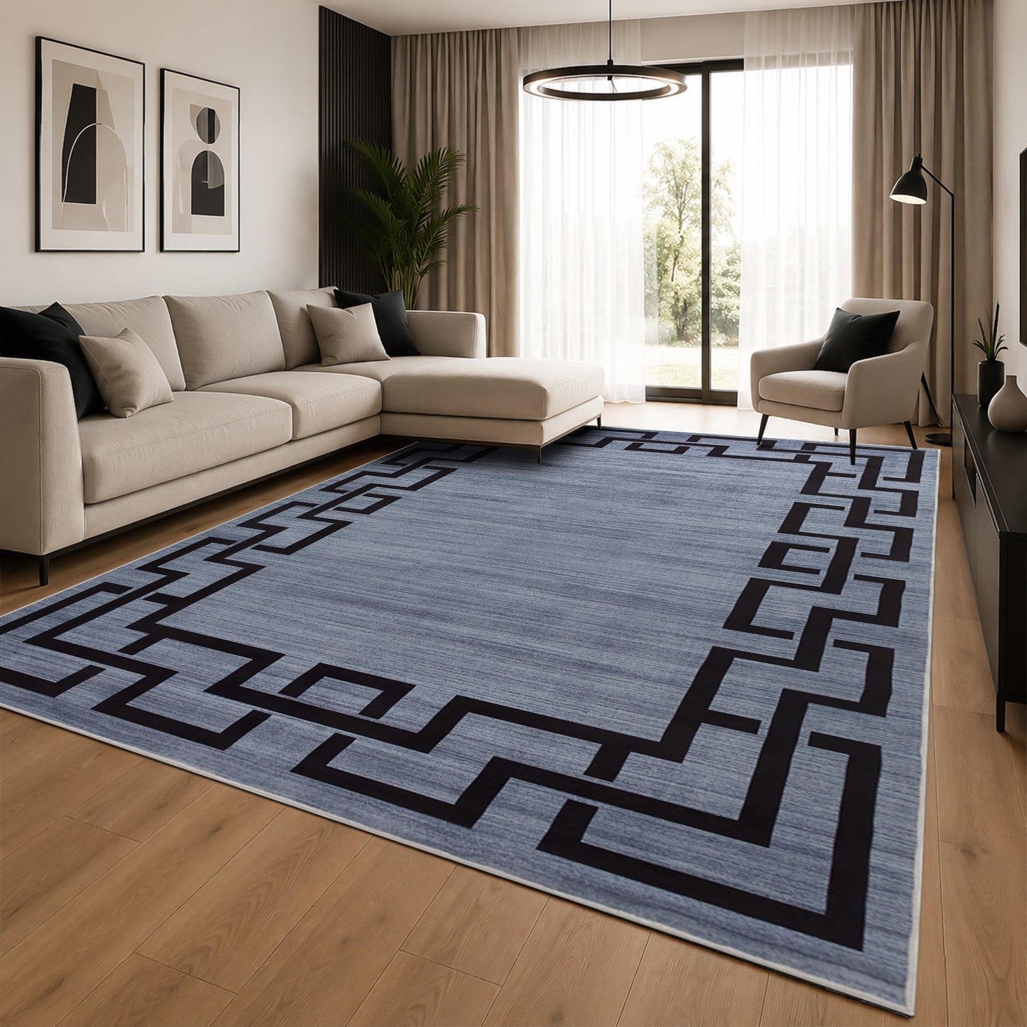 Nico Modern Design Grey Rug Non‑Slip Indoor Area Rug
