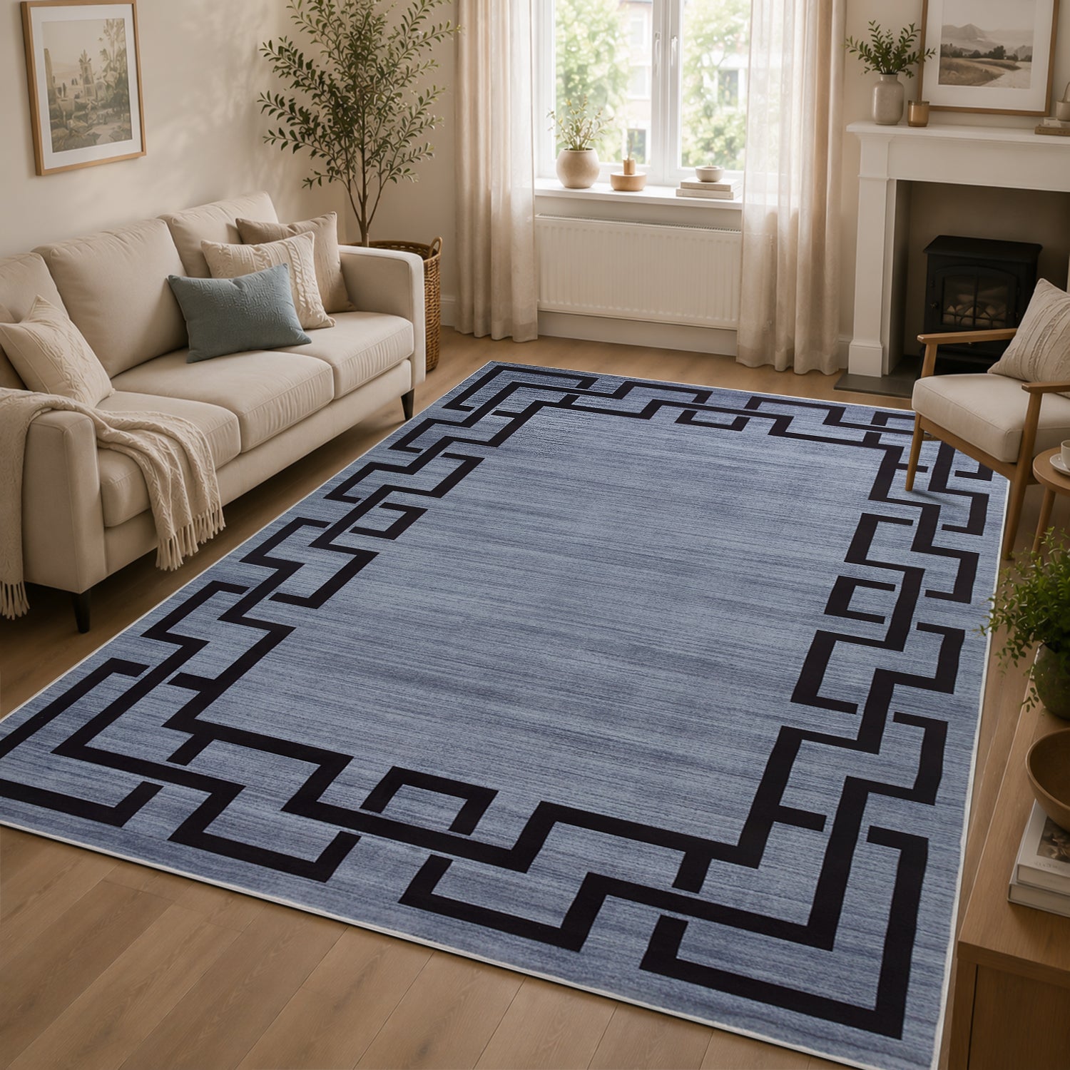 Nico Modern Design Grey Rug Non‑Slip Indoor Area Rug