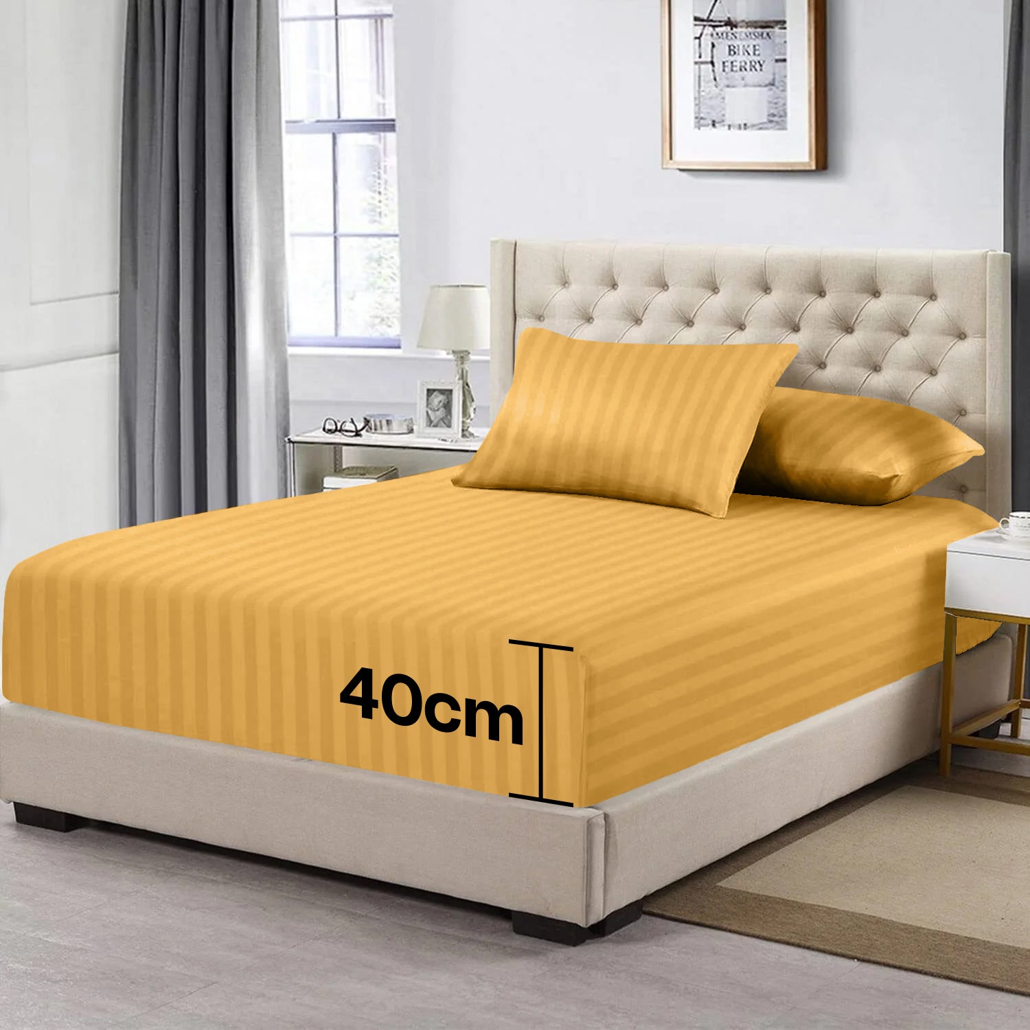 Ochre Extra Deep Mattress Fitted Sheets