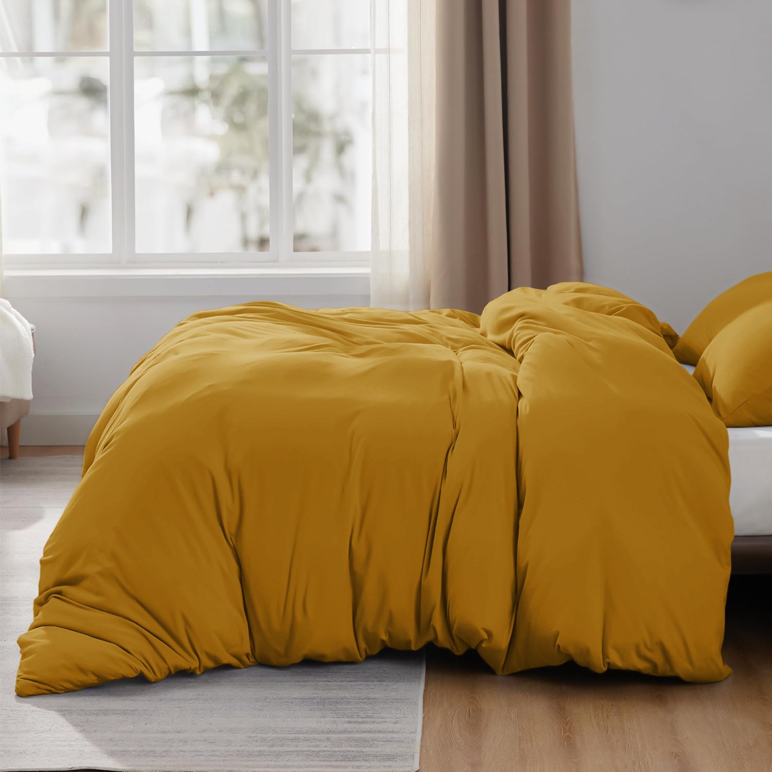 Ochre Bedding With Matching Pillowcase Pair