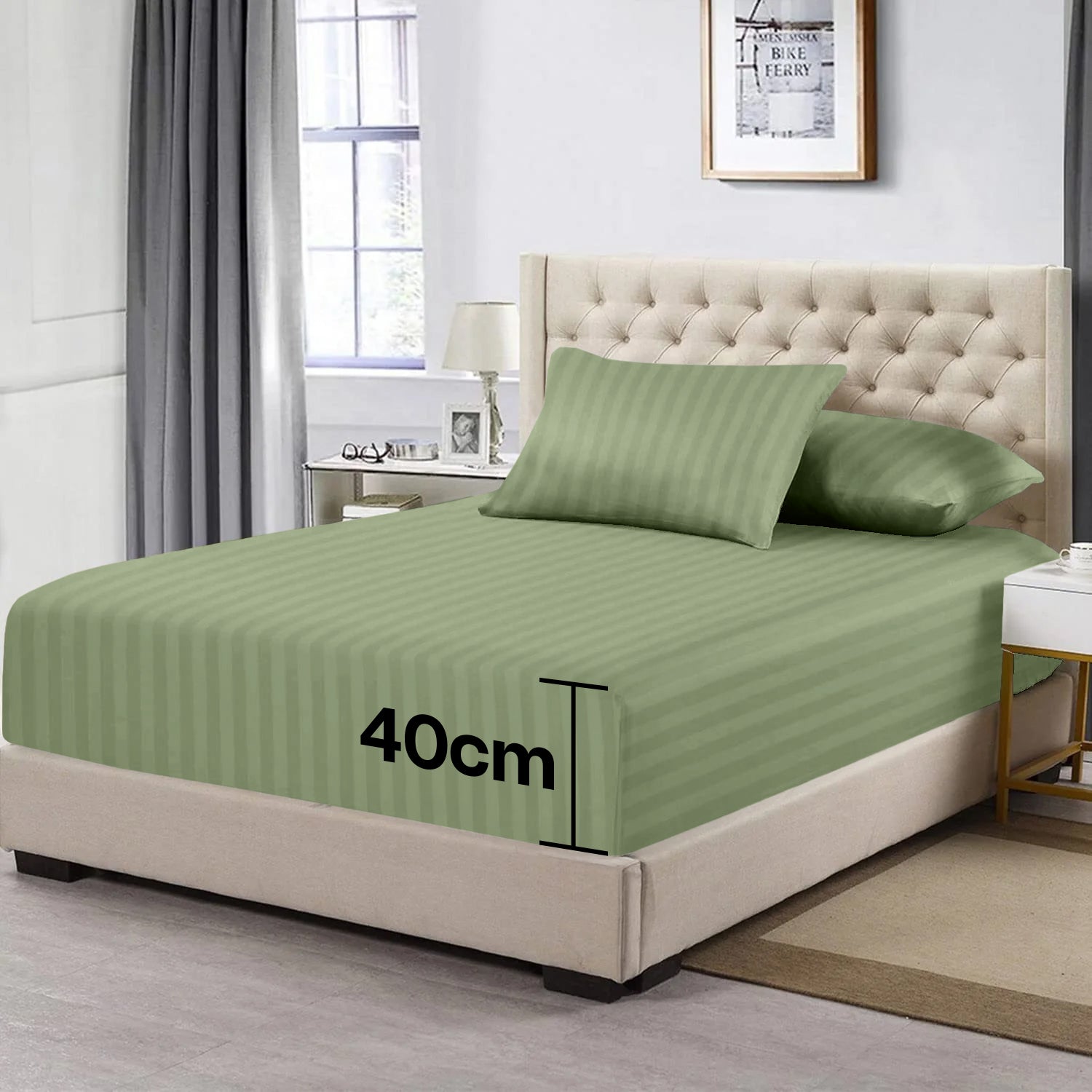 Olive Green Extra Deep Mattress Fitted Sheets