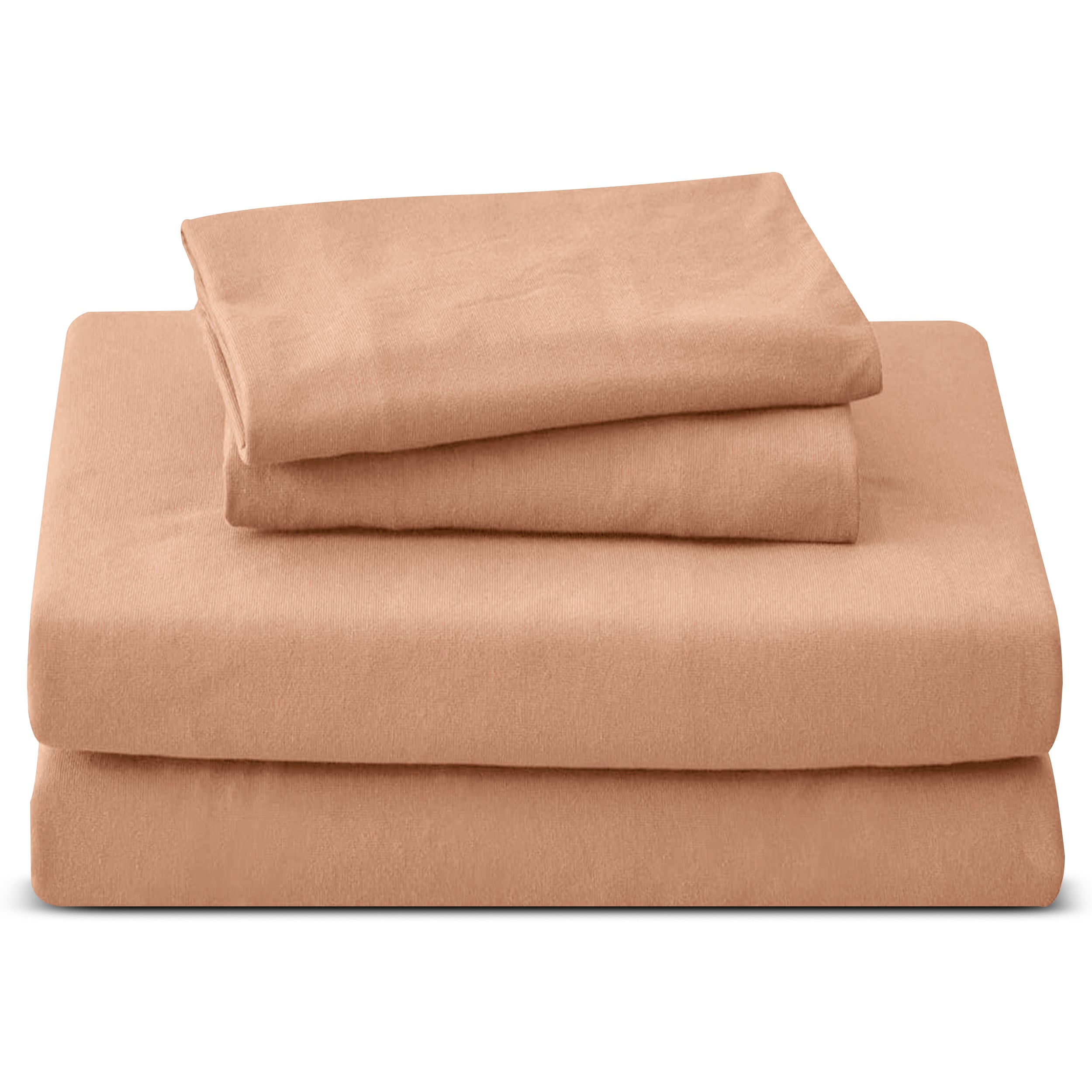 4 Piece Plain Bedding Set Peach