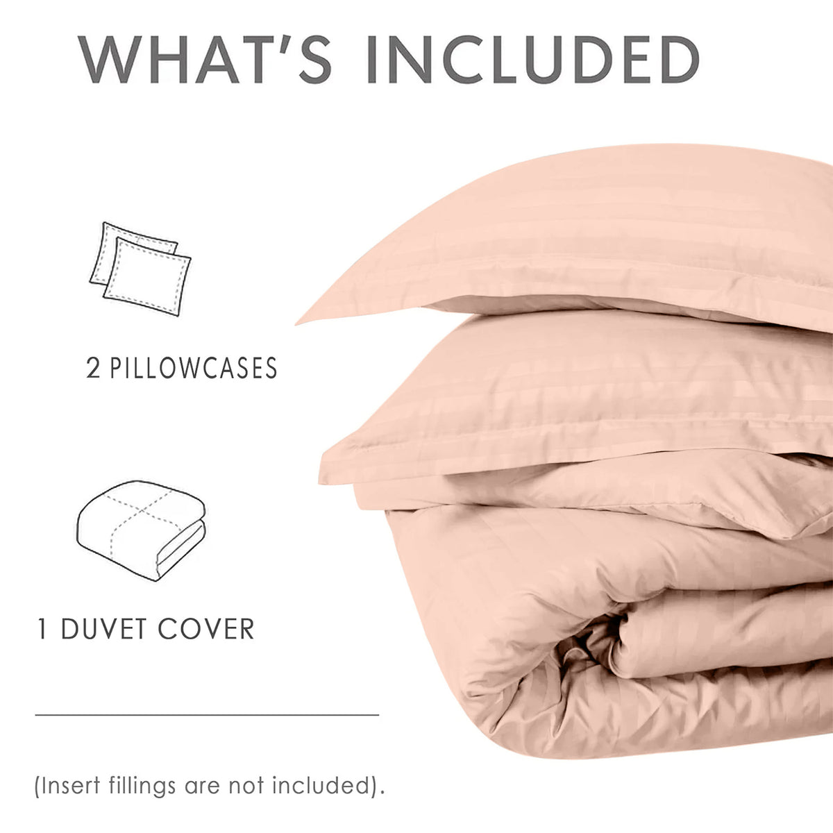 4 Piece Striped Duvet Cover Complete Bedding Set