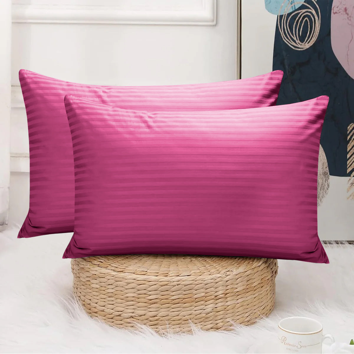 Pink Striped pillowcases