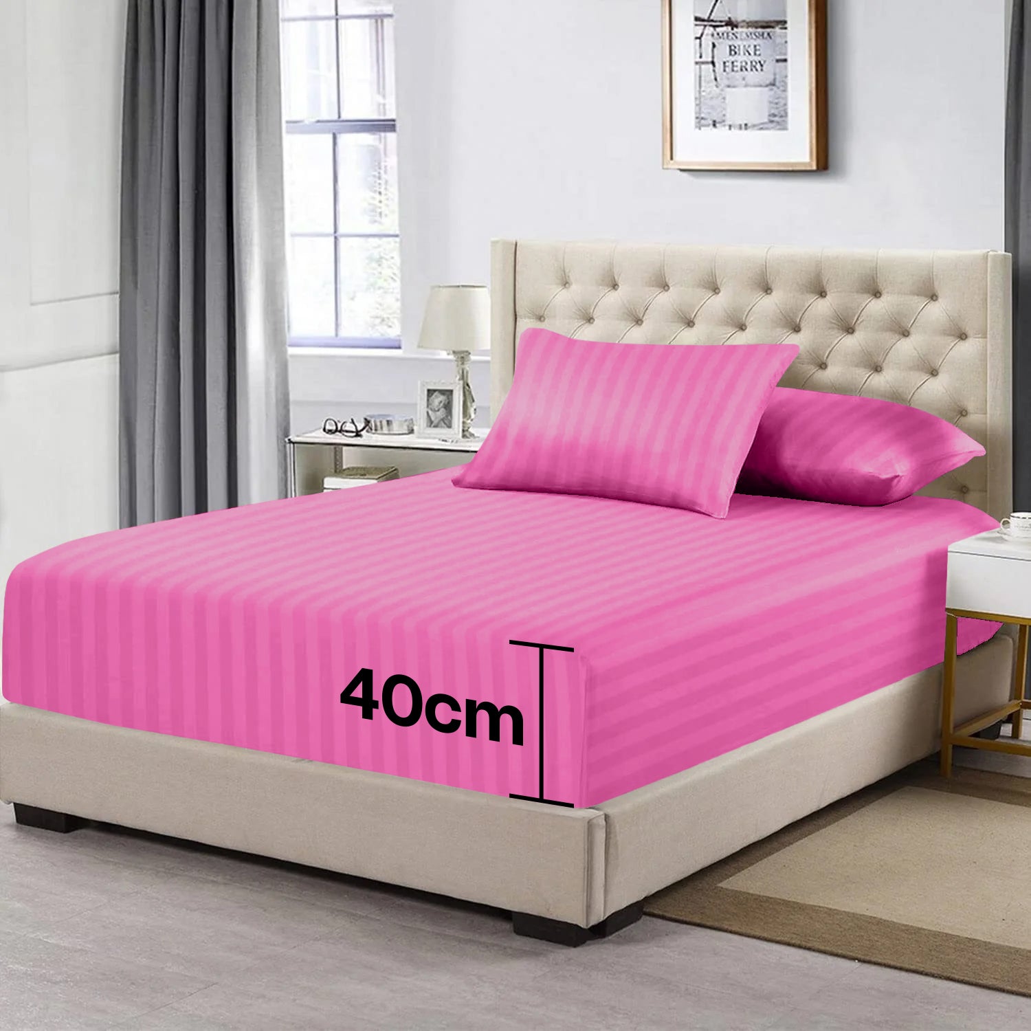 Pink Extra Deep Mattress Fitted Sheets