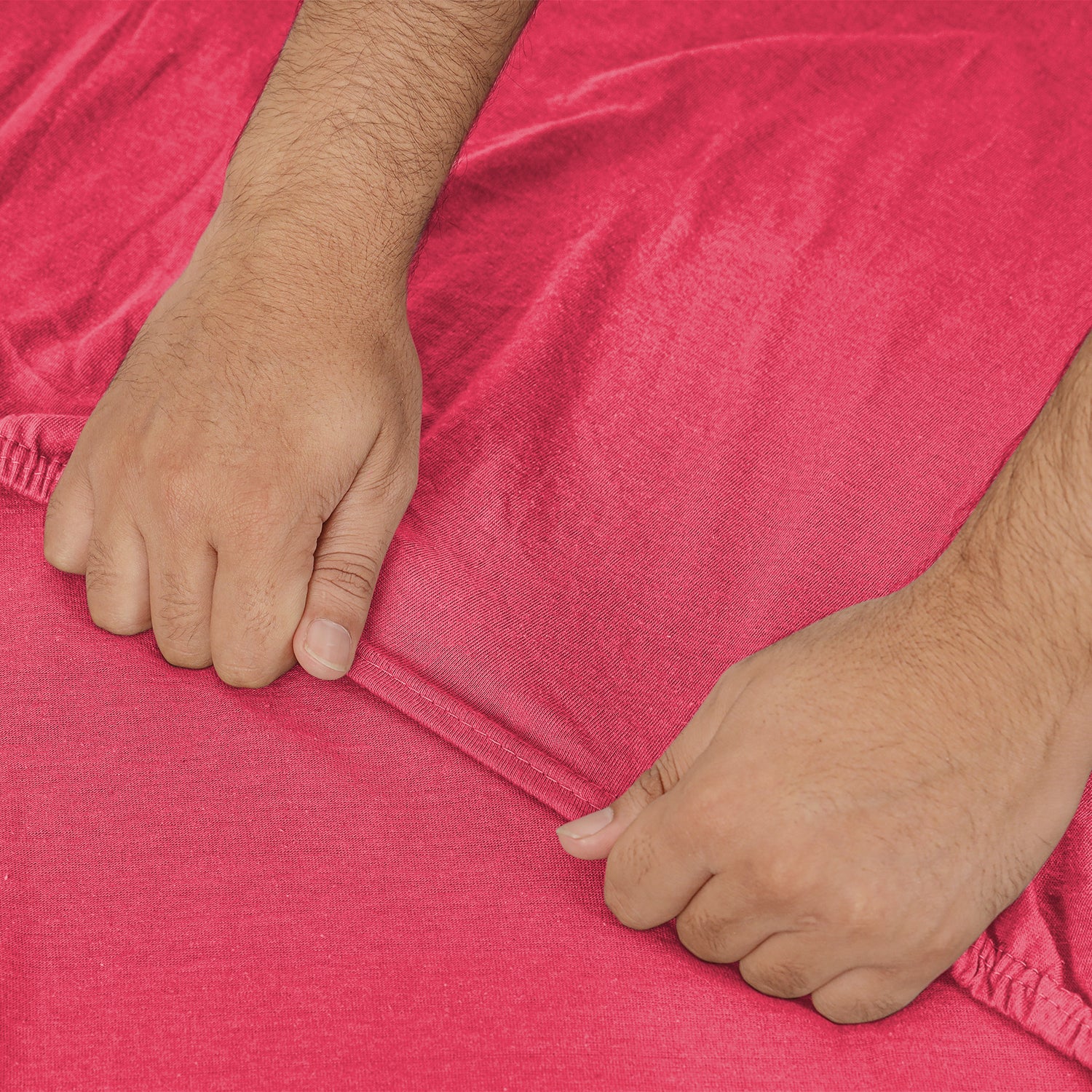 Pink Jersey cotton Fitted Sheet