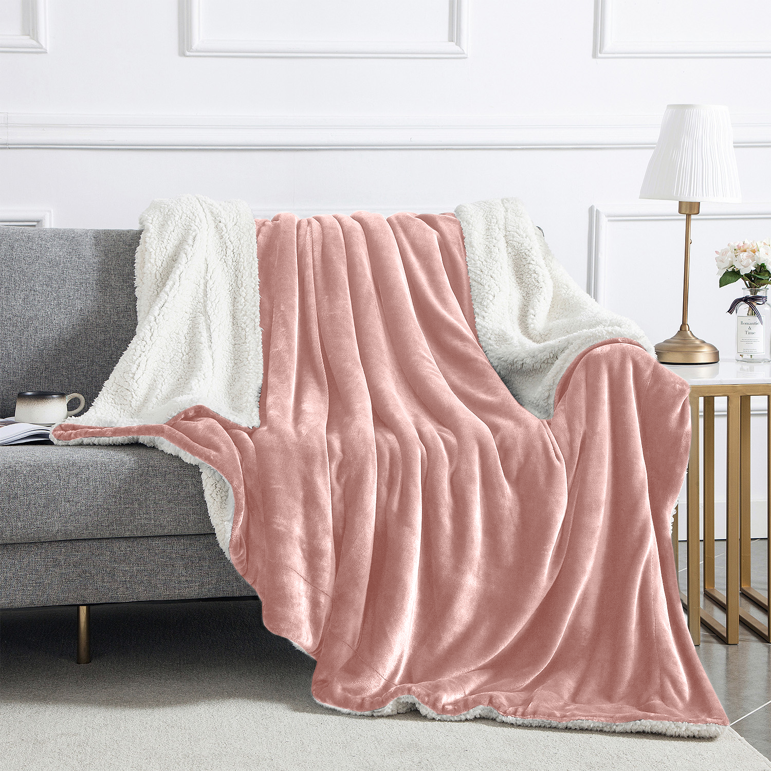 Pink Sherpa blanket