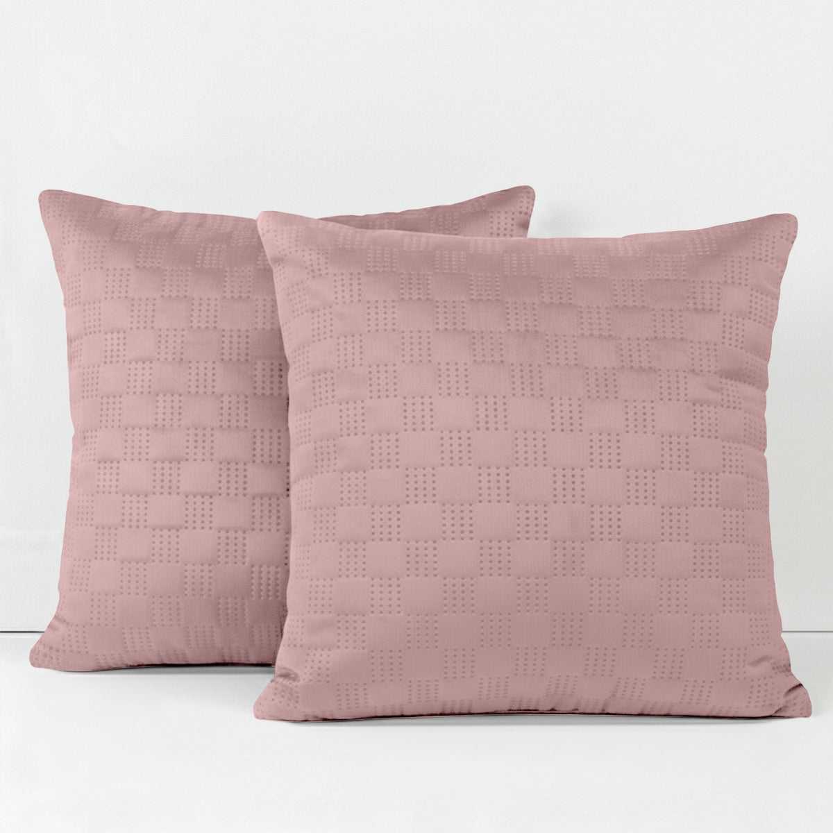 Pack Of 2 Square Velvet Cushion Cover Check Pattern