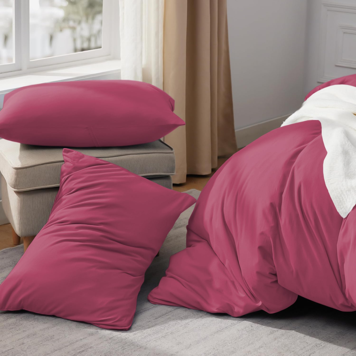 Pink Duvet Cover & Pillowcase Set