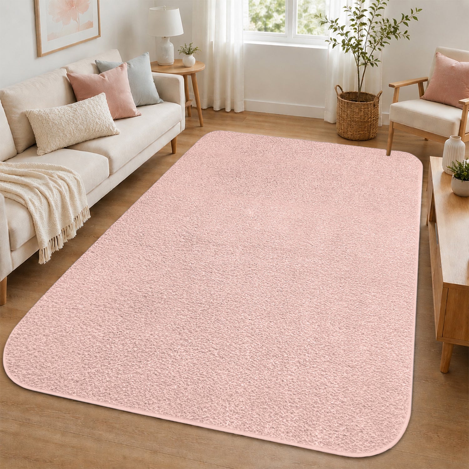 Fluffy Large Area Rug - Low Pile & Thick Pashmina Style