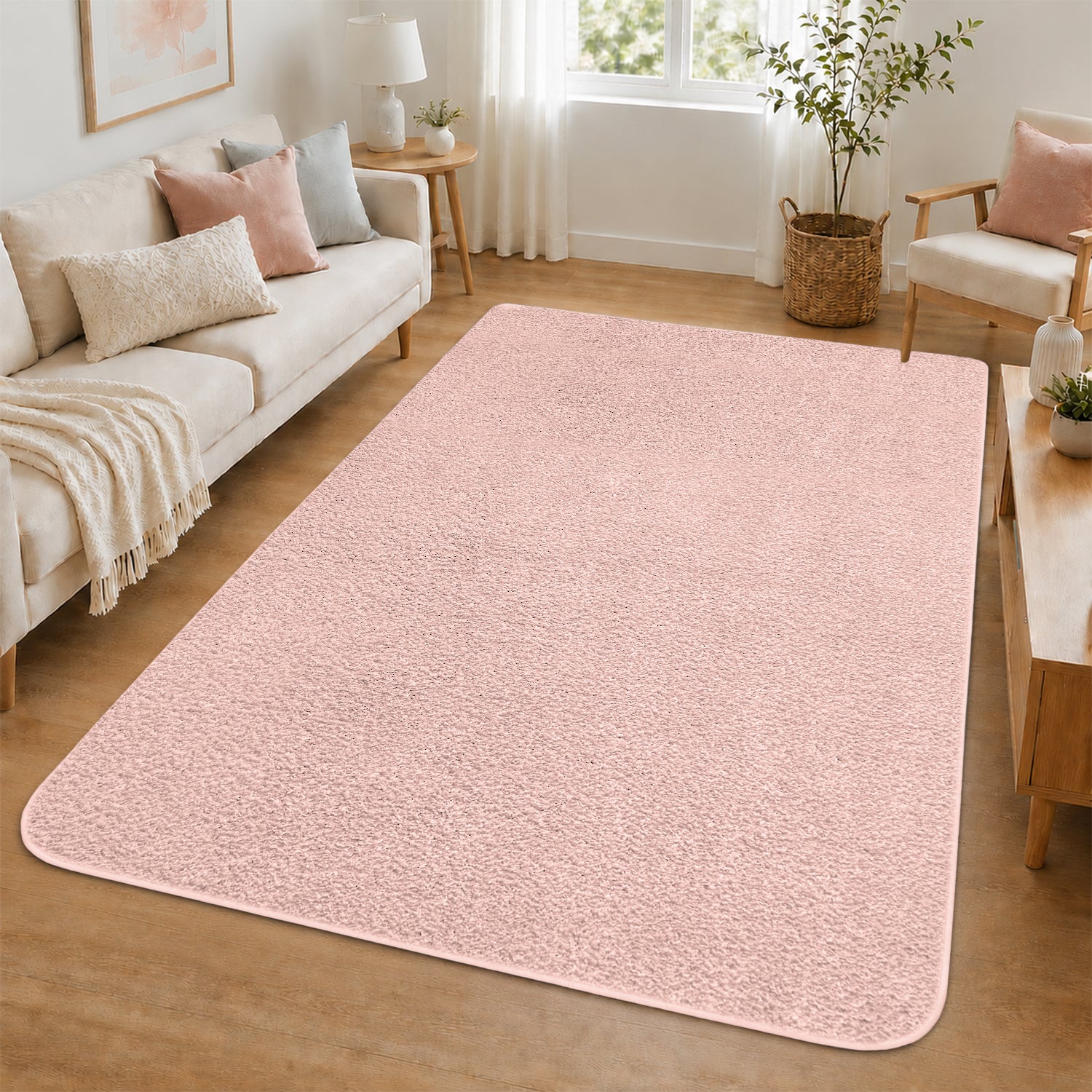 Fluffy Large Area Rug - Low Pile & Thick Pashmina Style