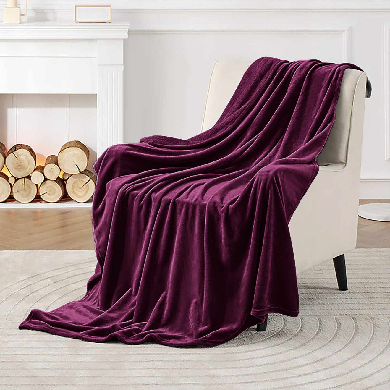 Purple Fleece Blanket Throw